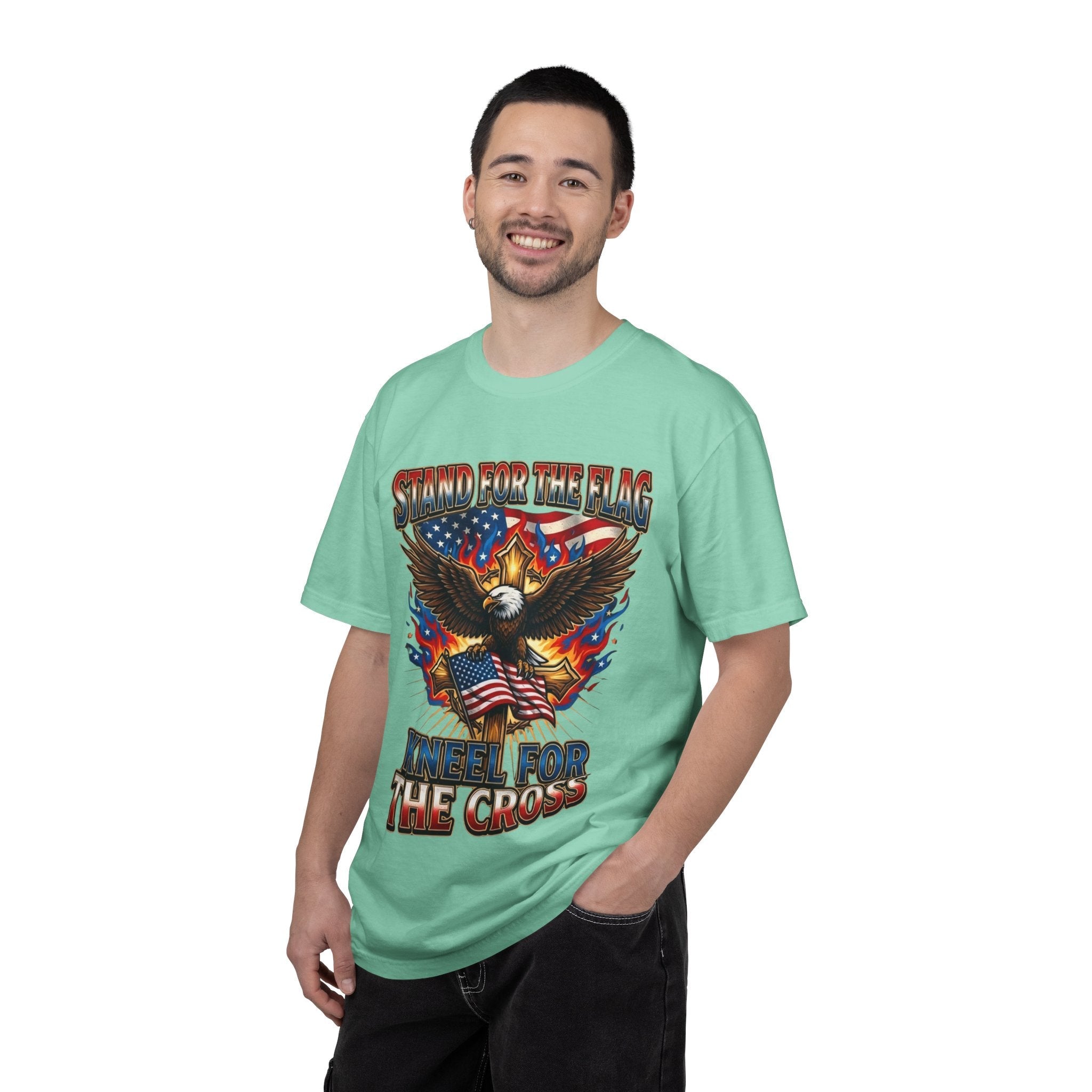 Stand for the Flag Kneel for the Cross T-shirt | Patriotic Eagle T-shirt Printify