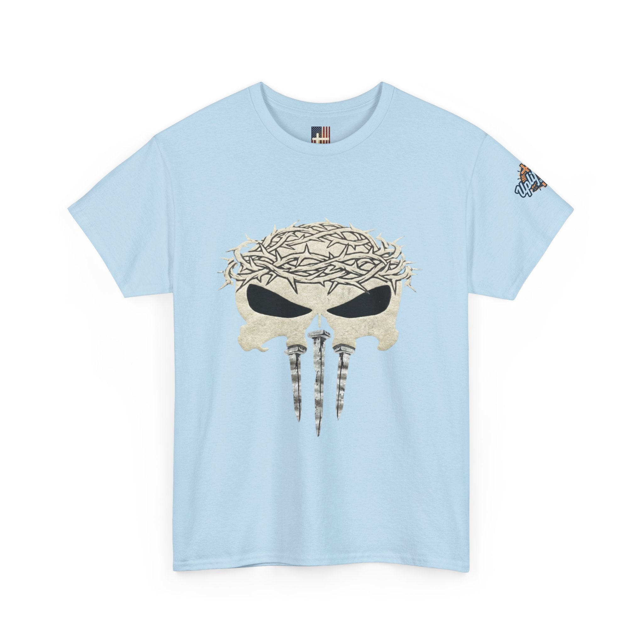 Christian Skull T-shirt - Crown of Thorns & Nails - Warrior Faith T-shirt Printify