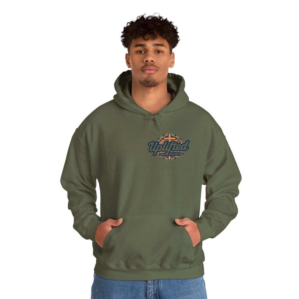 Uplifted Gear Christian Hoodie – Bold Logo Faith Hoodie for Inspired Living Printify