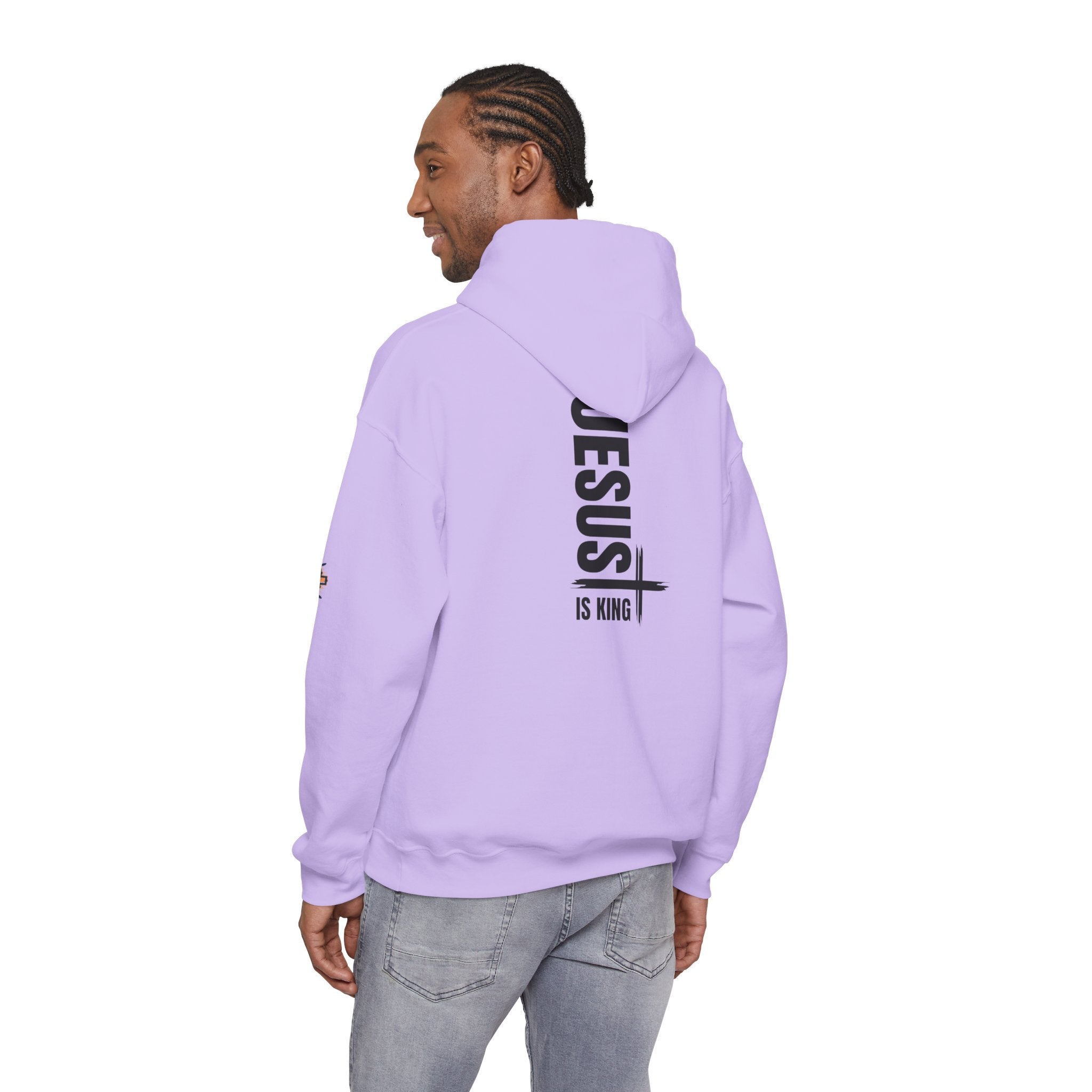Jesus Is King Hoodie | Modern Typographic Cross Christian Hoodie Printify