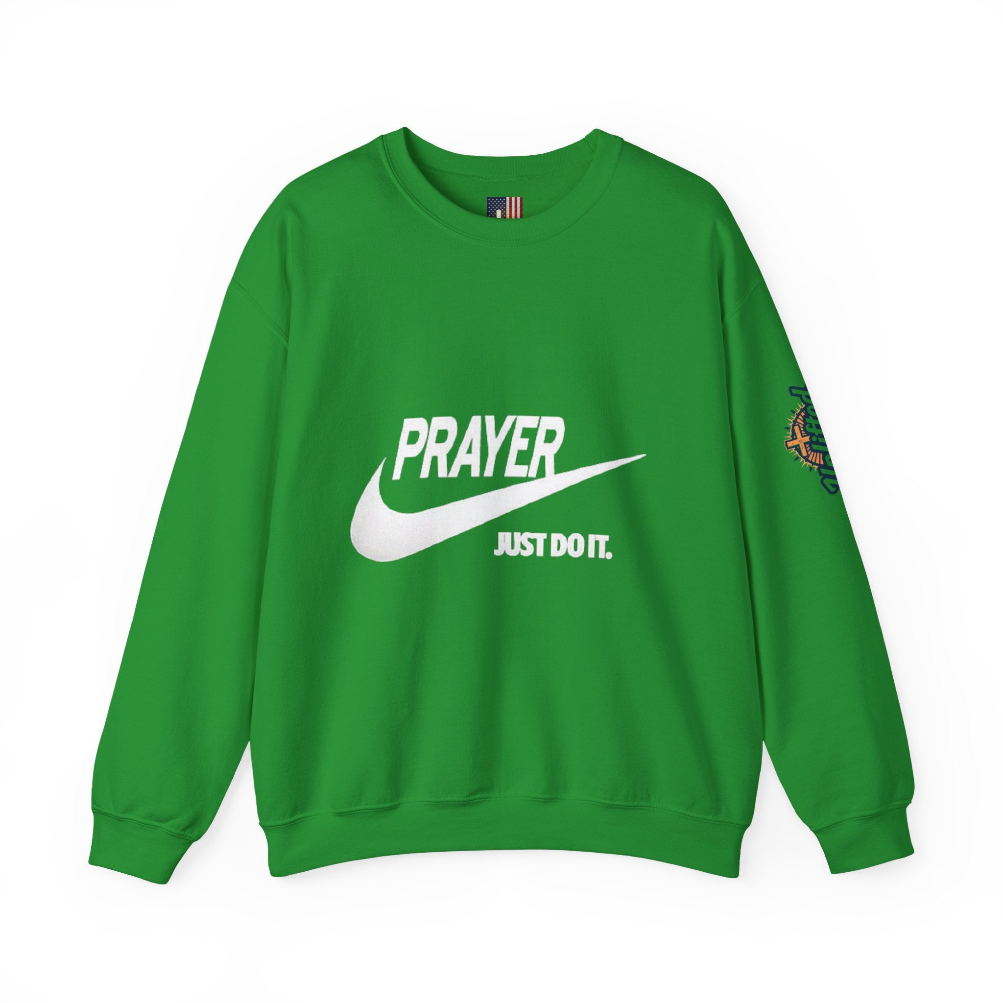 Prayer Just Do It Sweatshirt - Funny Christian Nike Parody Sweatshirt - Faith Gear Printify