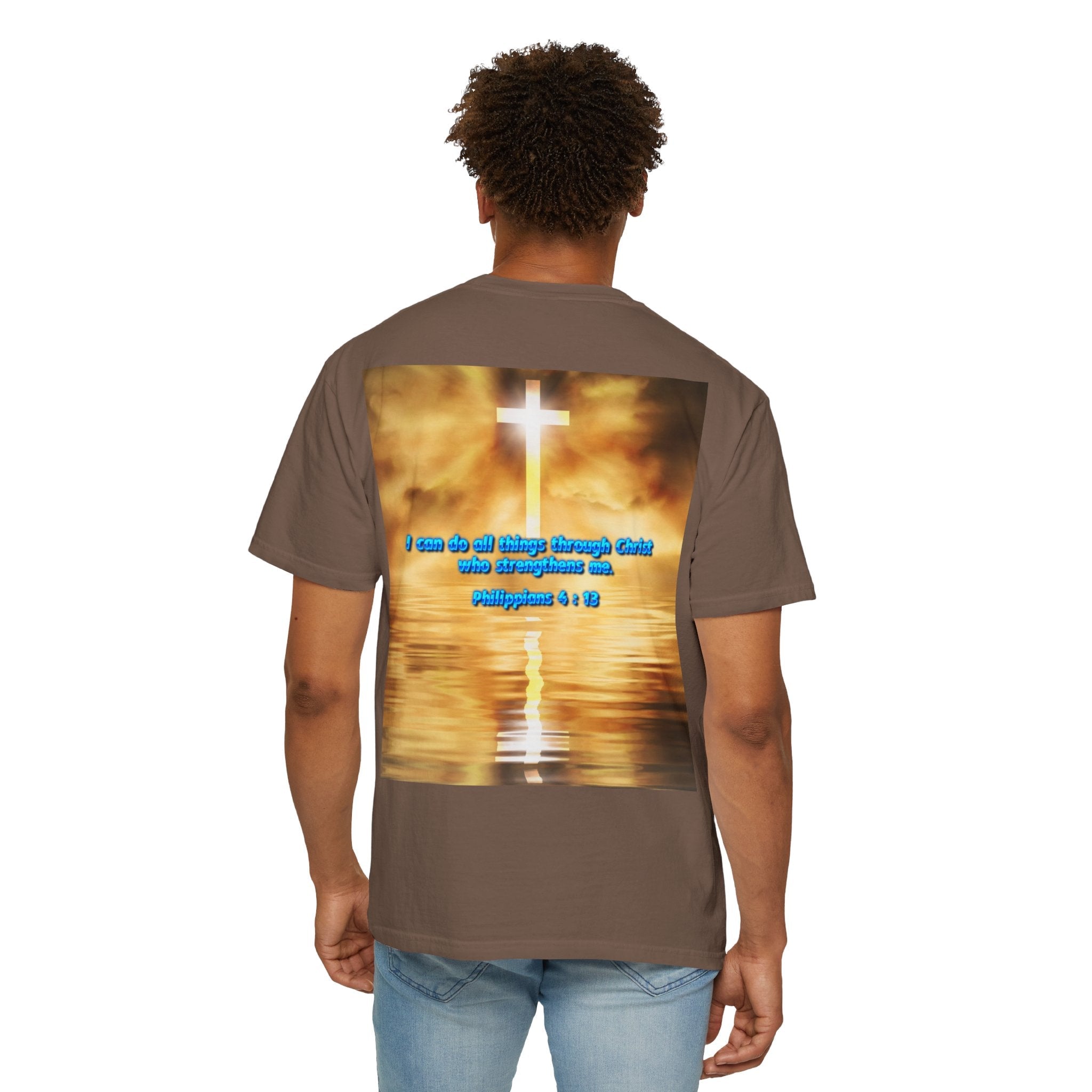 Bible Verse Unisex Garment-Dyed T-shirt -  Philippians 4 : 13 Printify
