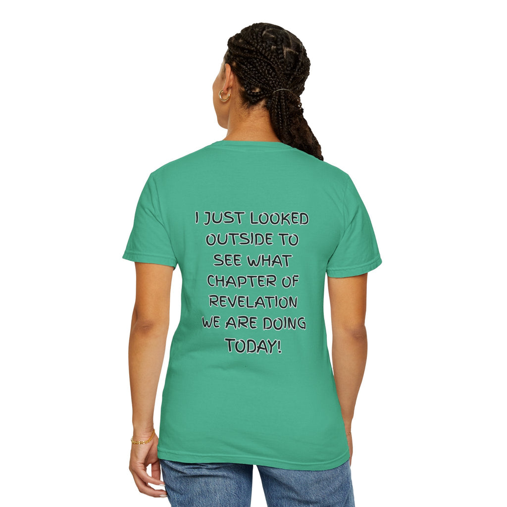 What Chapter of Revelation T-shirt – I Looked Outside My Window Christian T-shirt for End Times Humor & Faith Printify