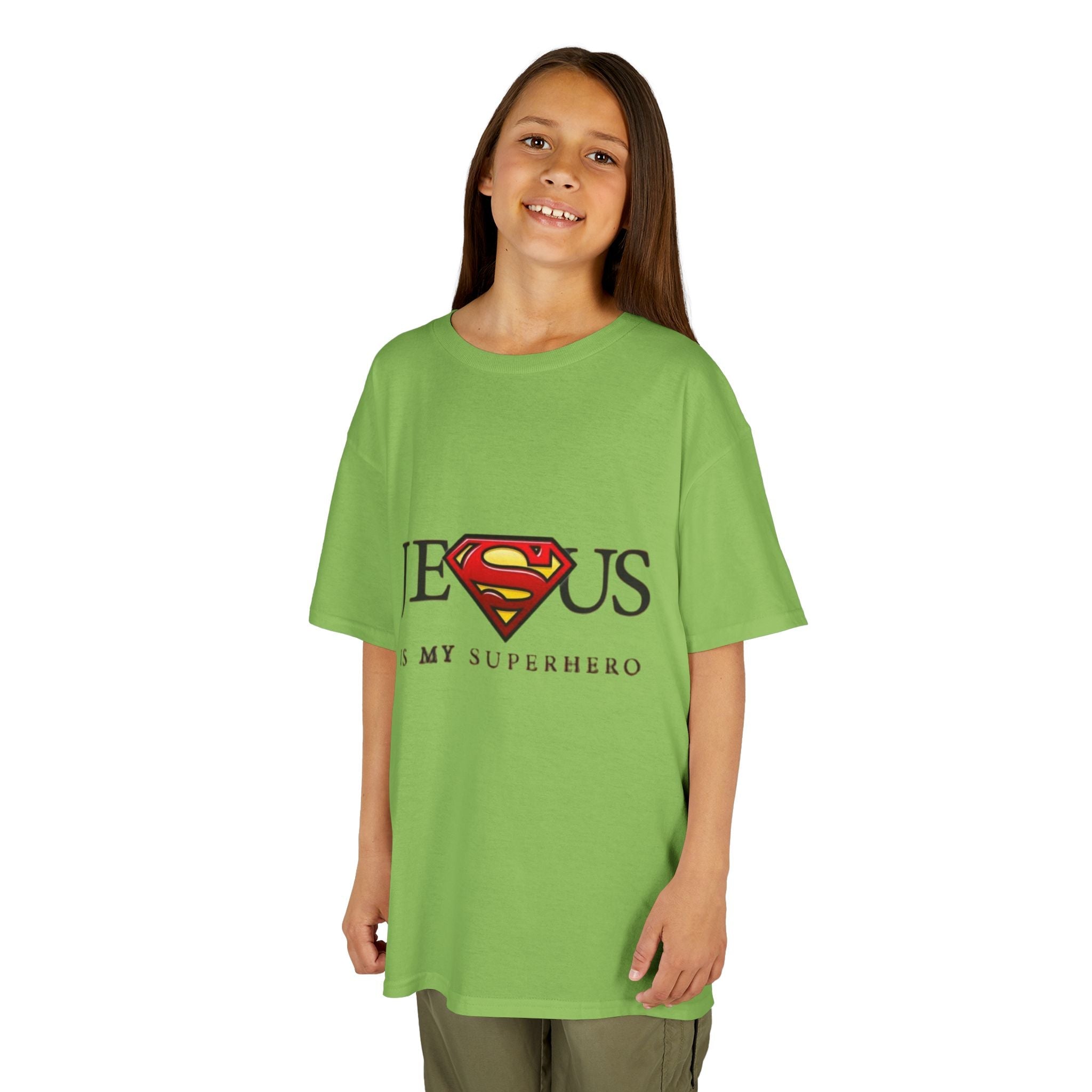 Jesus Is My Superhero T-Shirt — Faith-Based Superman-Inspired Tee Printify