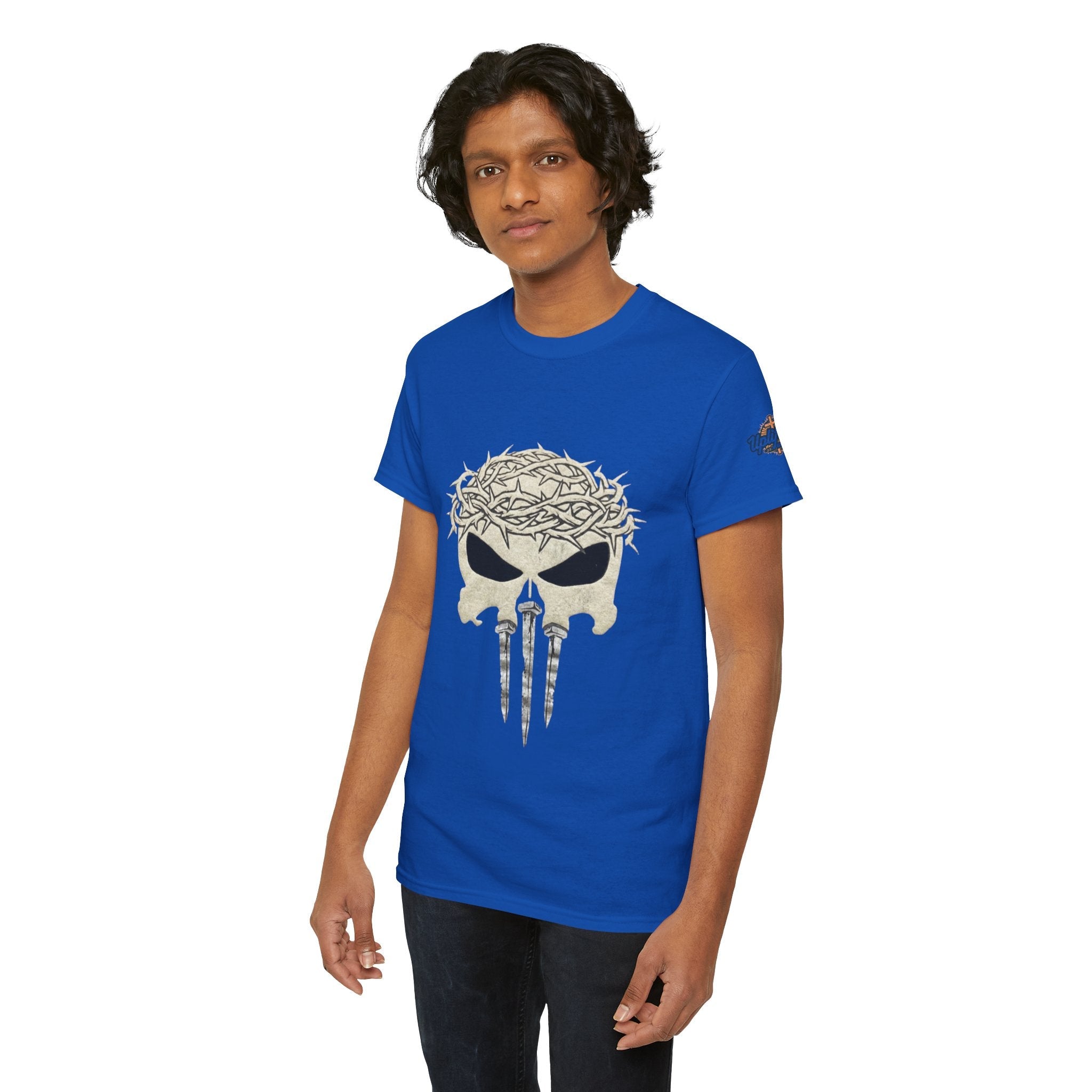 Christian Skull T-shirt - Crown of Thorns & Nails - Warrior Faith T-shirt Printify