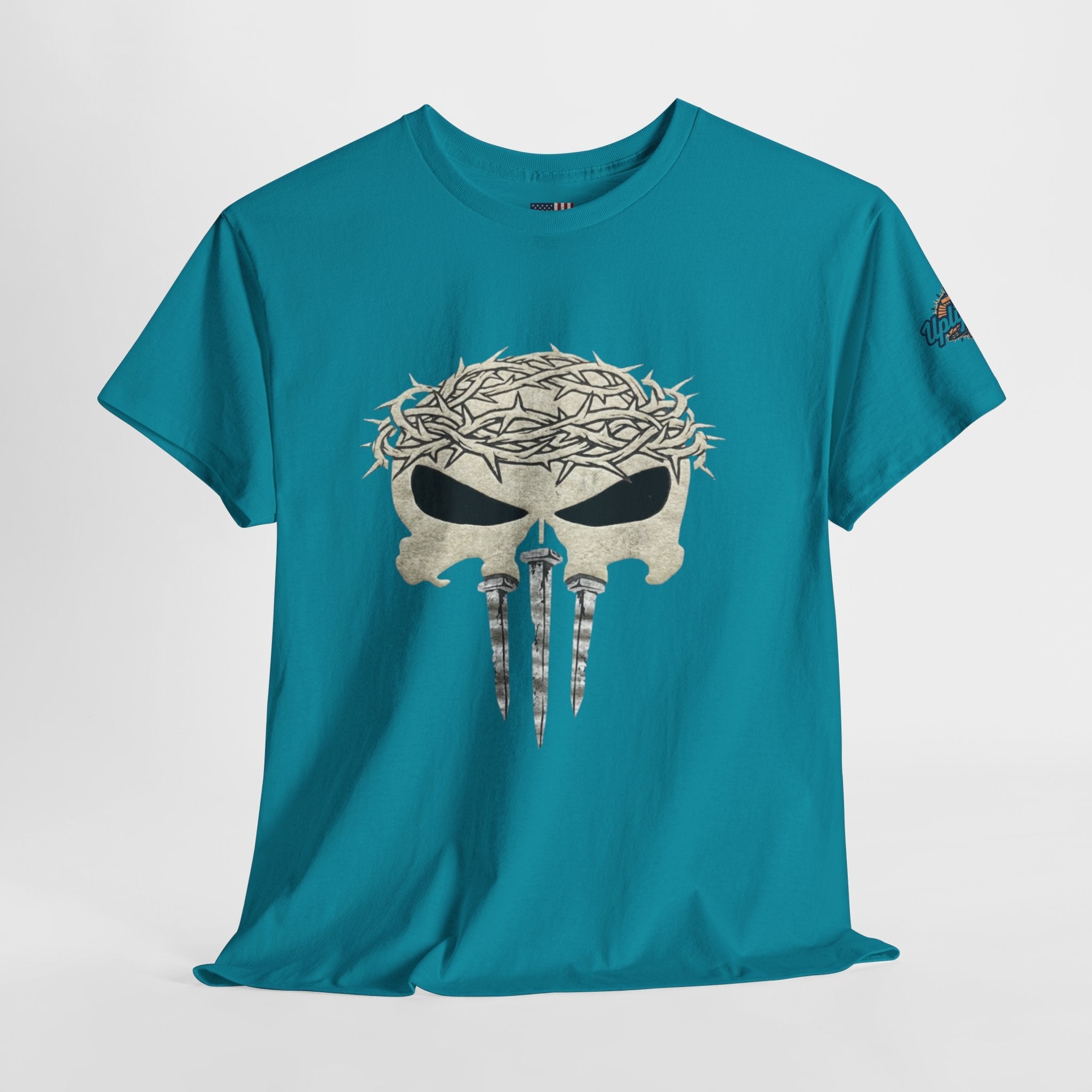 Christian Skull T-shirt - Crown of Thorns & Nails - Warrior Faith T-shirt Printify