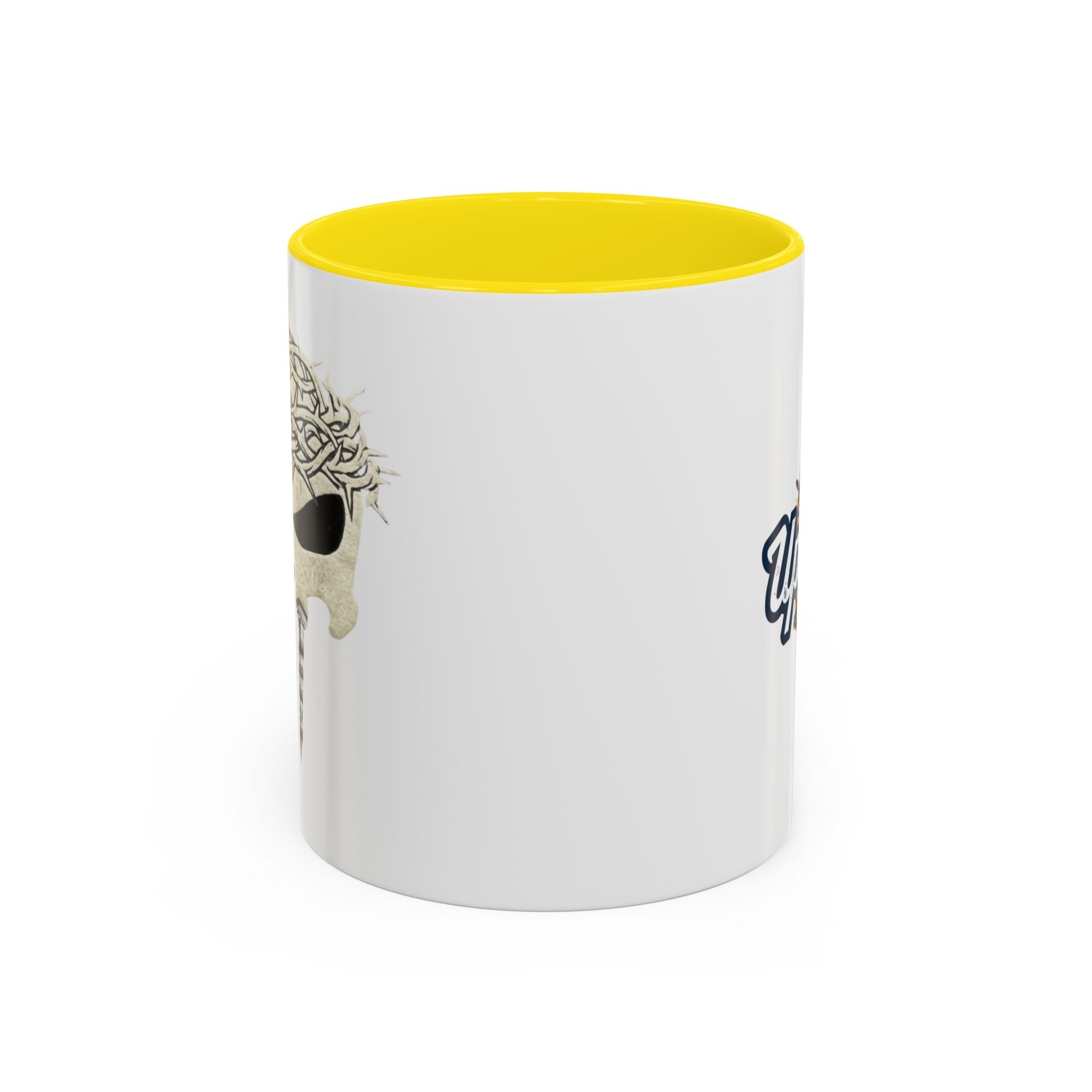 Christian Skull Coffee Mug — Crown of Thorns “Warrior Faith” (11/15 oz) Printify