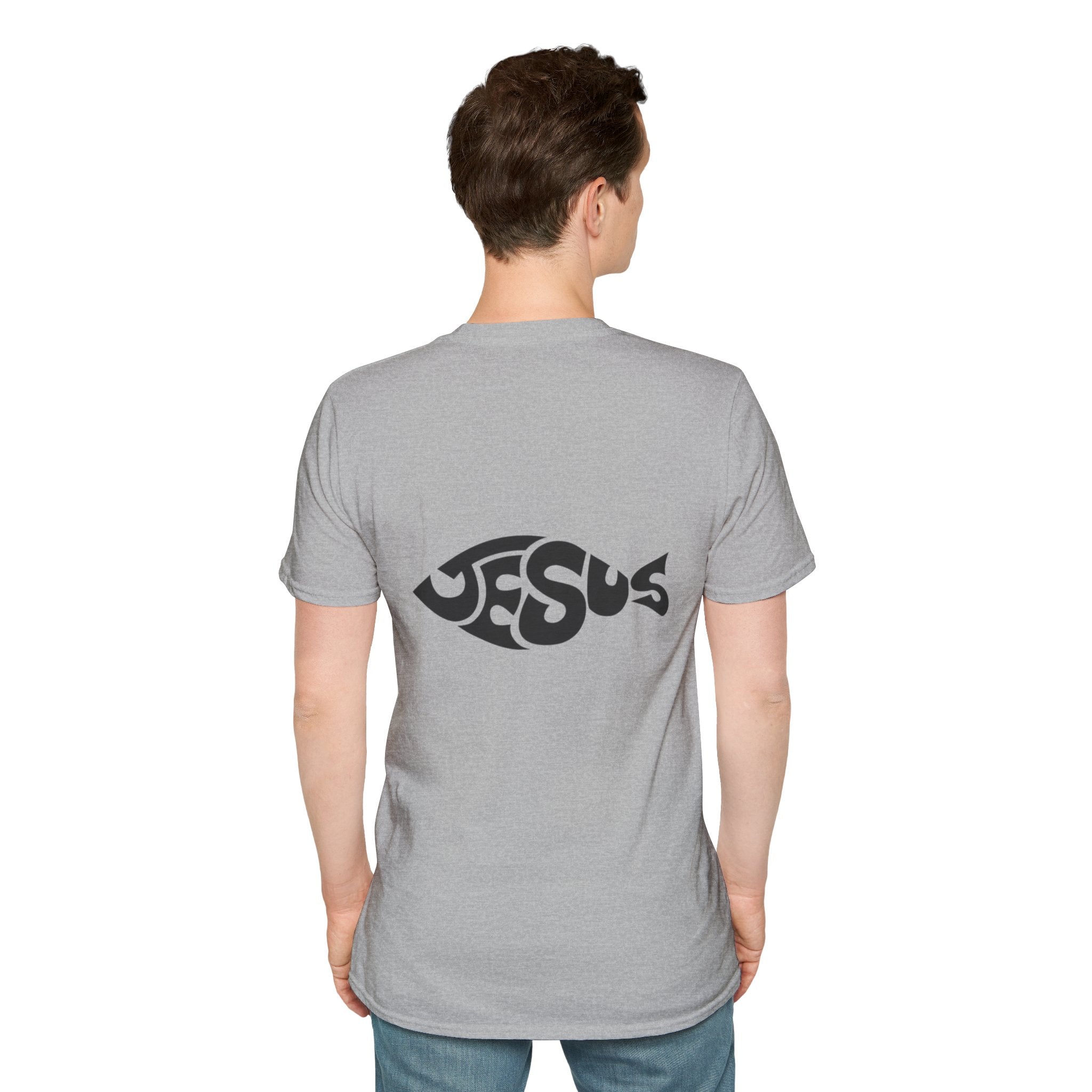 Ichthus Jesus Fish T-shirt - Jesus Word Art - Christian Faith Symbol T-shirt Printify