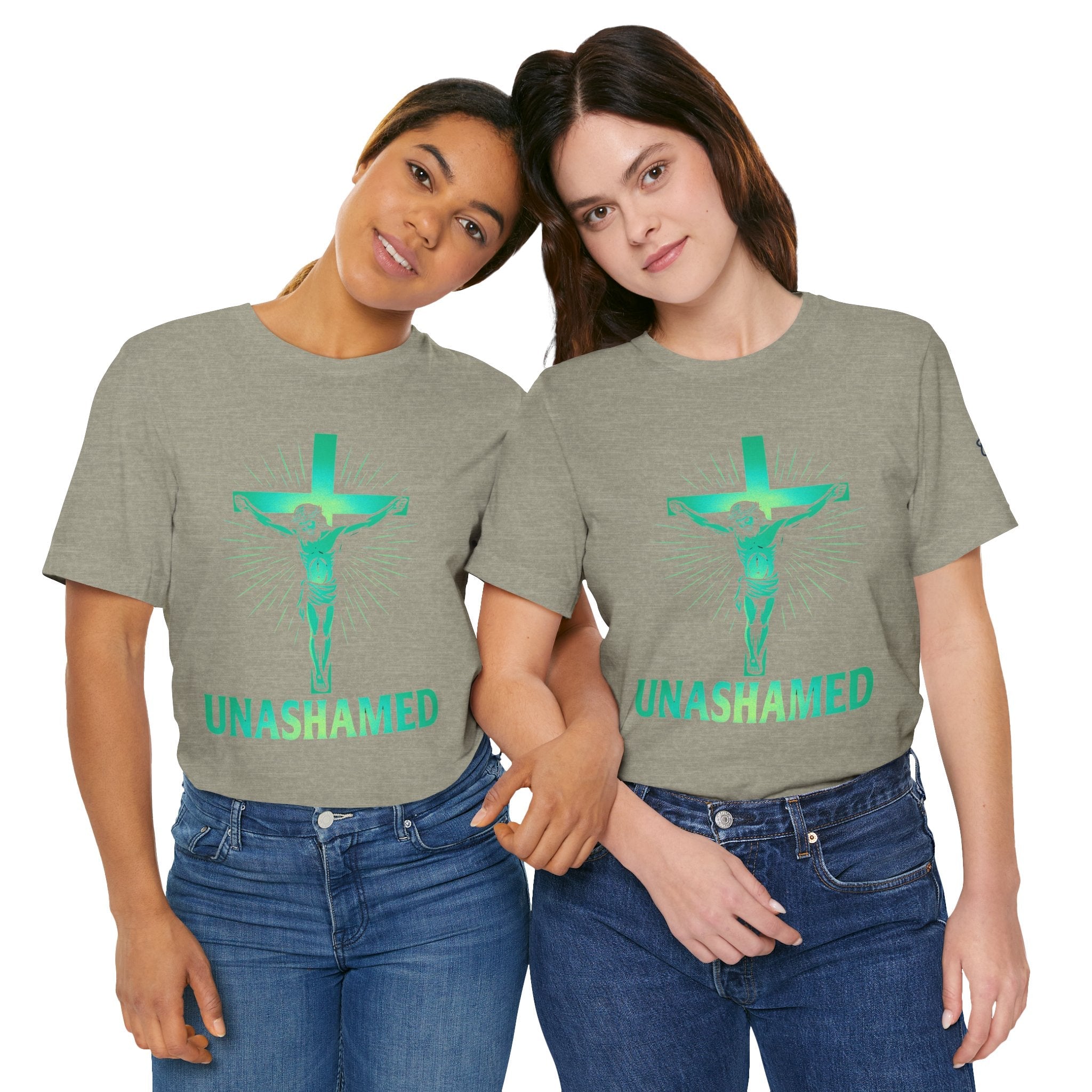Unashamed T-shirt – Romans 1:16 Crucifixion Christian t-shirt for Bold Unwavering Faith Printify