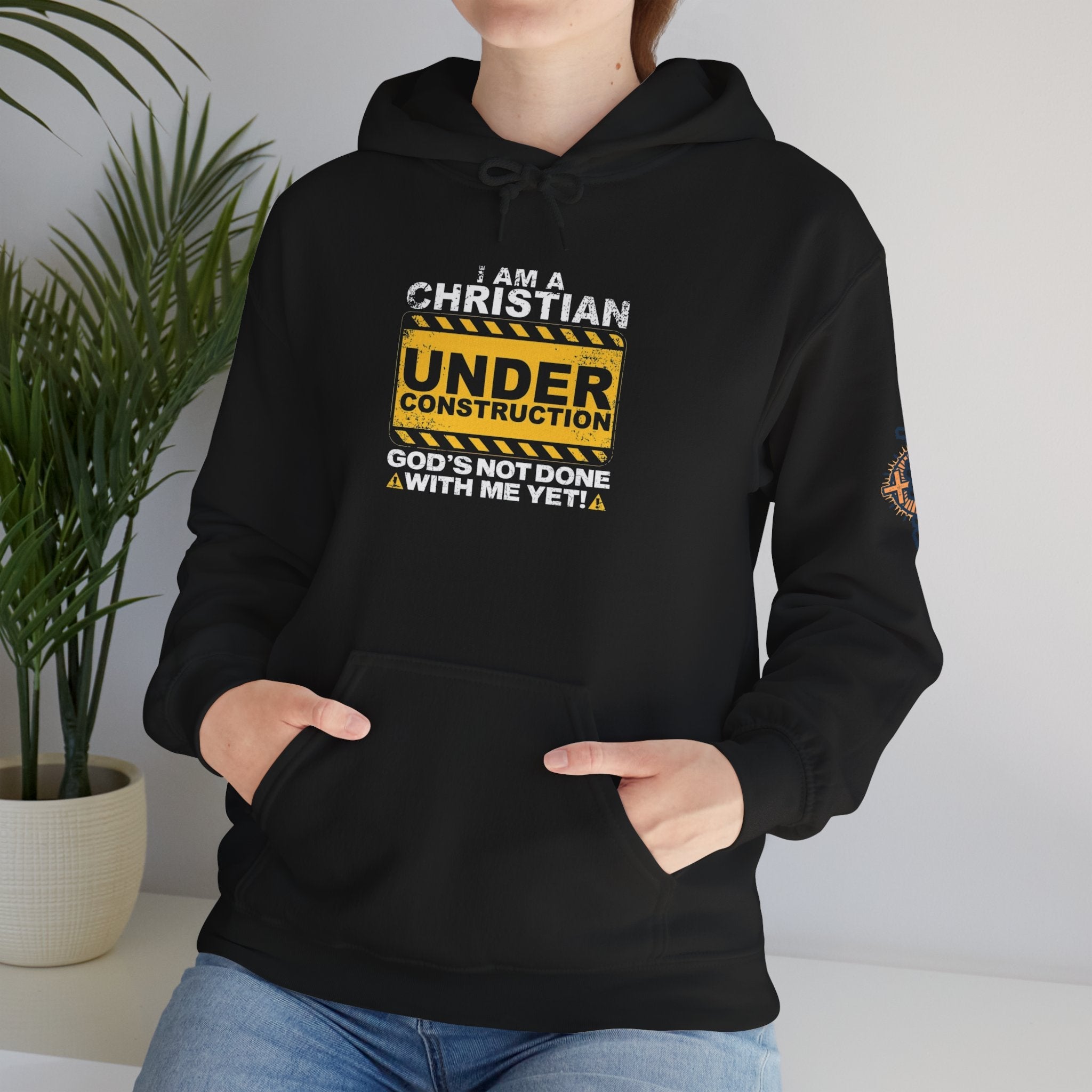 Christian Under Construction Hoodie | God Is Not Done With Me Yet Hoodie Printify