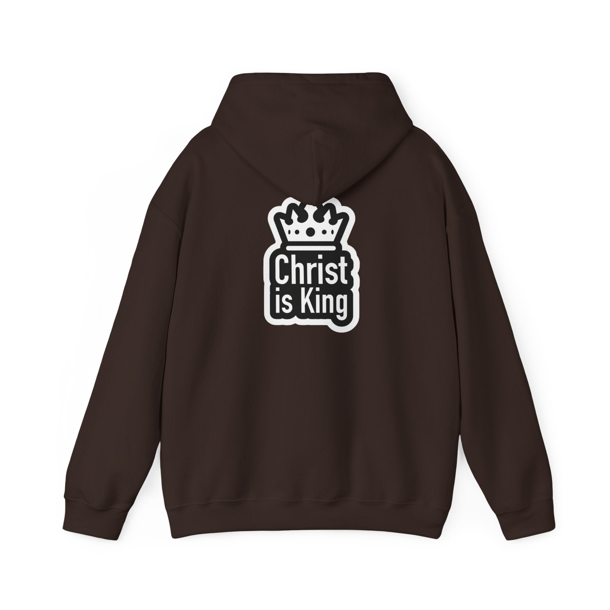 Christ is King Hoodie – Bold Crown & Cross Christian Sweatshirt for Unshakable Faith Printify