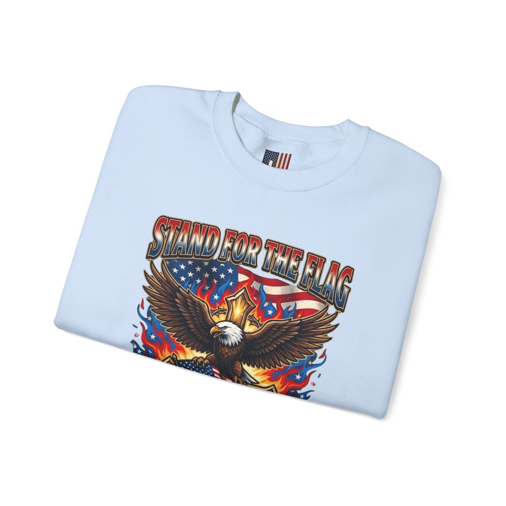 Stand for the Flag Kneel for the Cross Sweatshirt | Patriotic Eagle Sweatshirt Printify