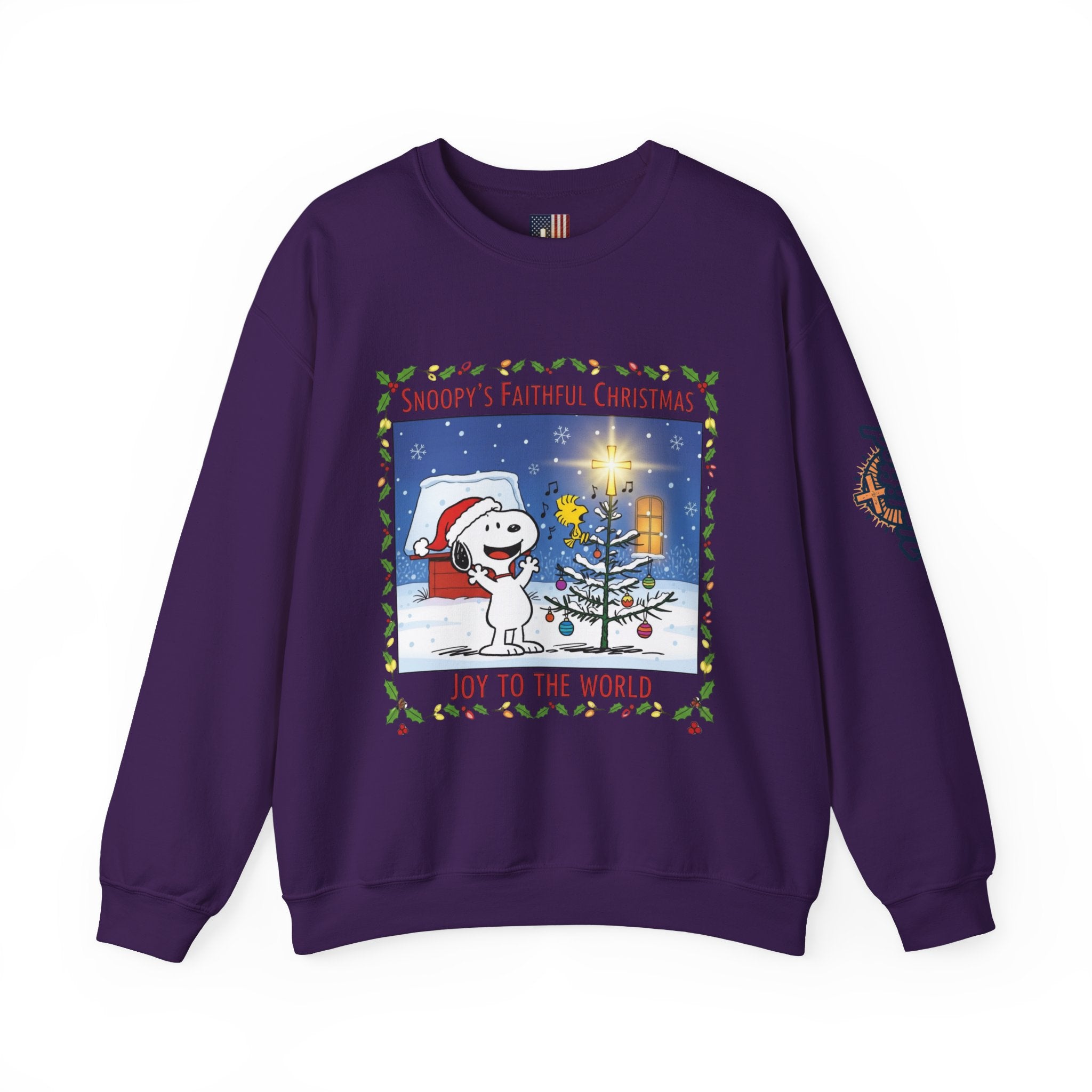 🎄 Faithful Christmas Friends – Christian Holiday Sweatshirt | Festive Tree & Cartoon Duo | Heartwarming Christmas Tee by Uplifted Gear Printify