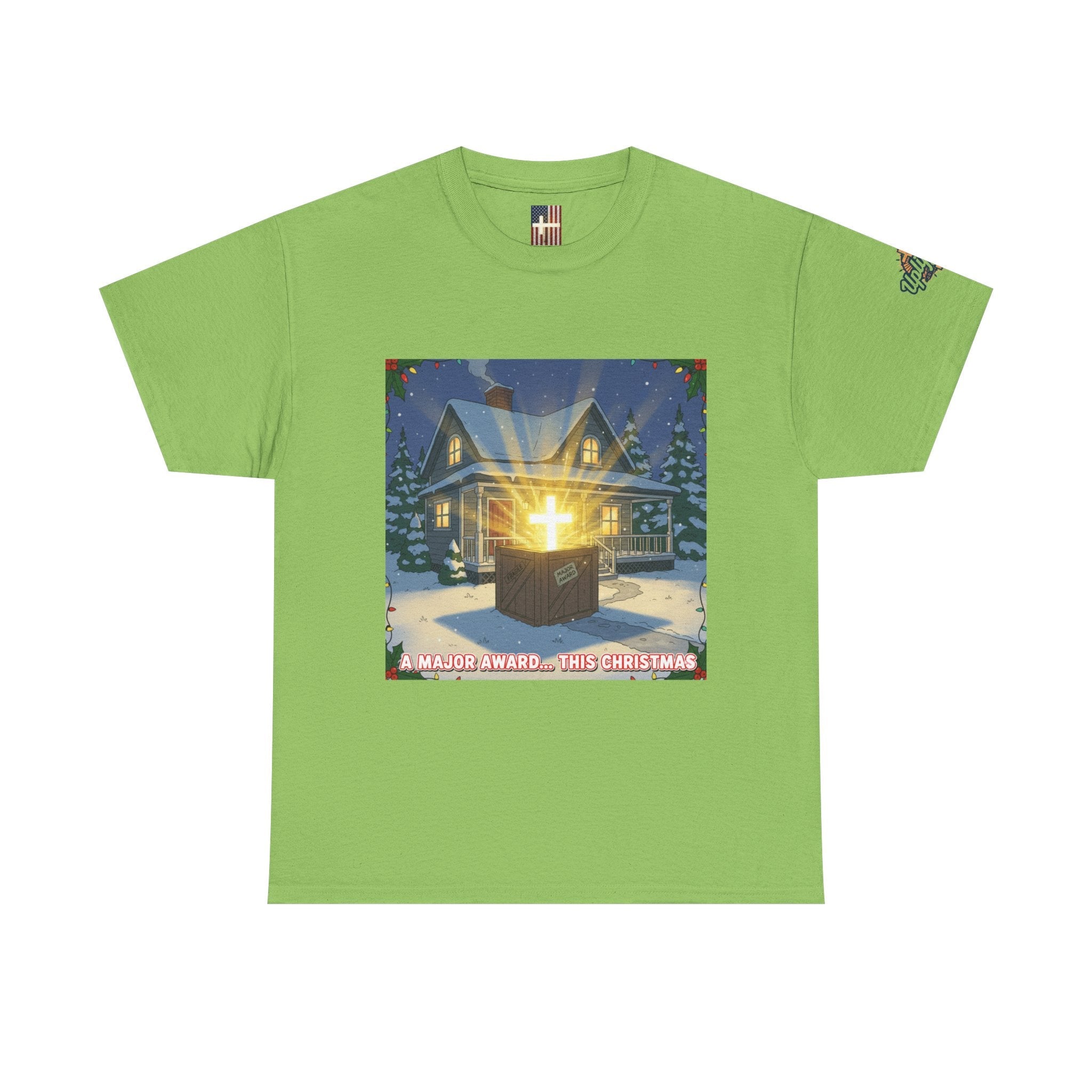 A Major Award This Christmas T-shirt – Fragile Leg Lamp Parody Cross Unboxing Christian T-shirt for Hilarious Faith & Holiday Glow Printify