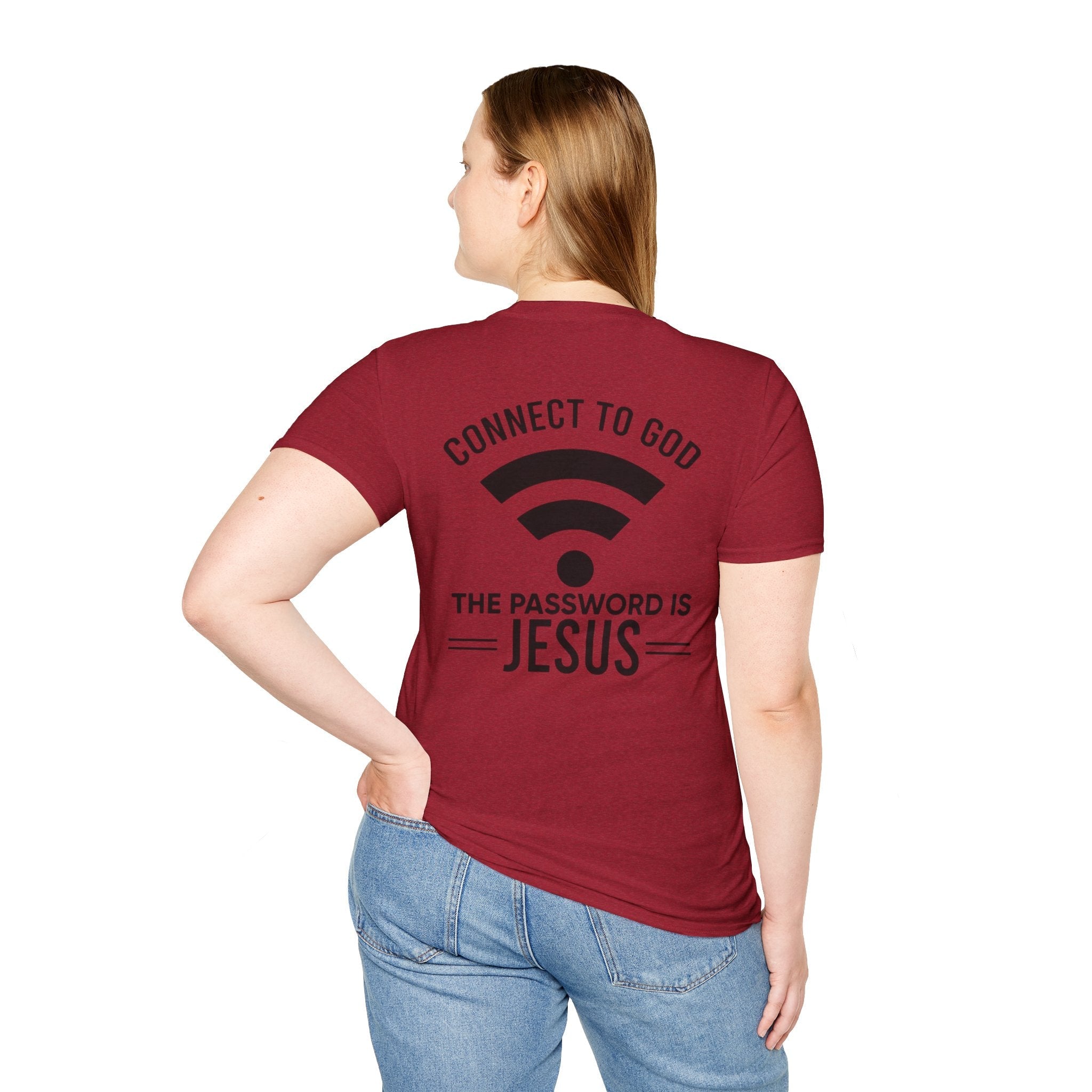Connect to God T-shirt - WIFI Password is Jesus - Funny Christian Faith T-shirt Printify