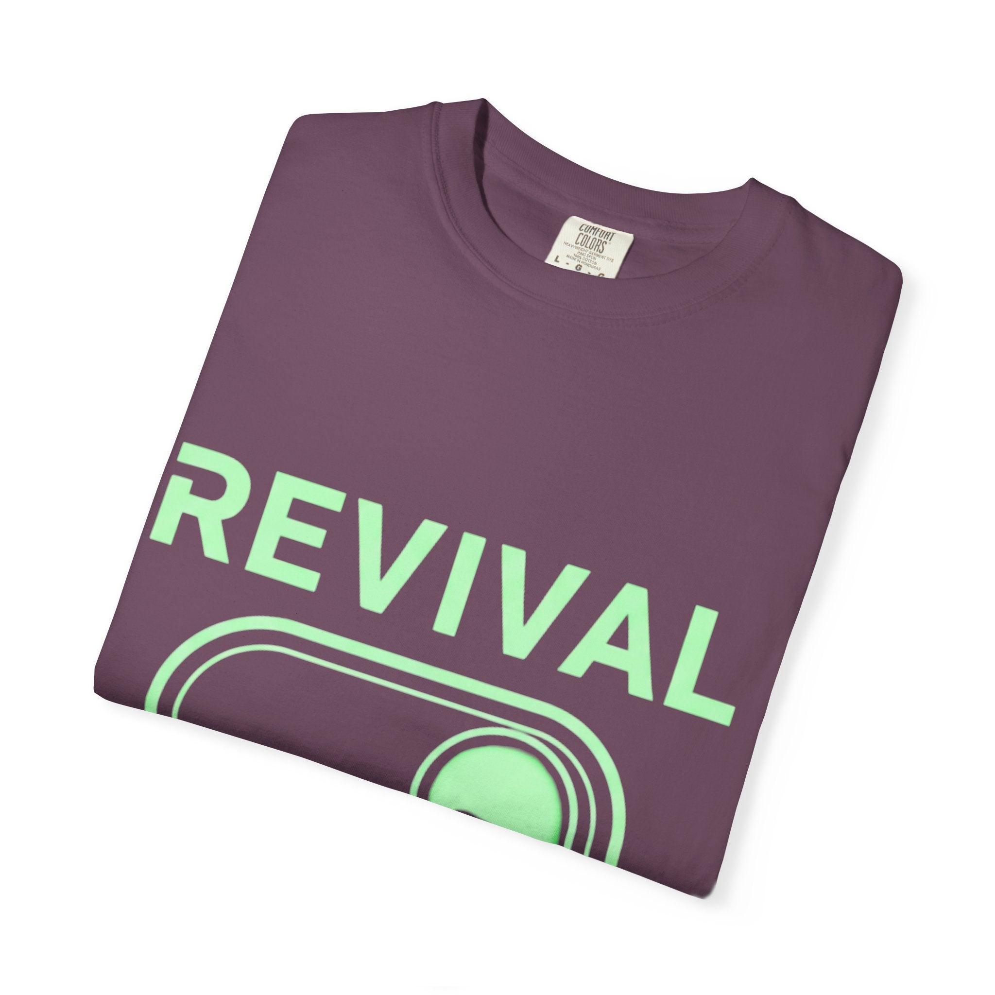 🔥 Revival Mode: ON – Christian Techwear T-Shirt | Glowing Green Faith Switch | Futuristic Jesus Shirt | Activate Your Spiritual Awakening | Uplifted Gear Printify