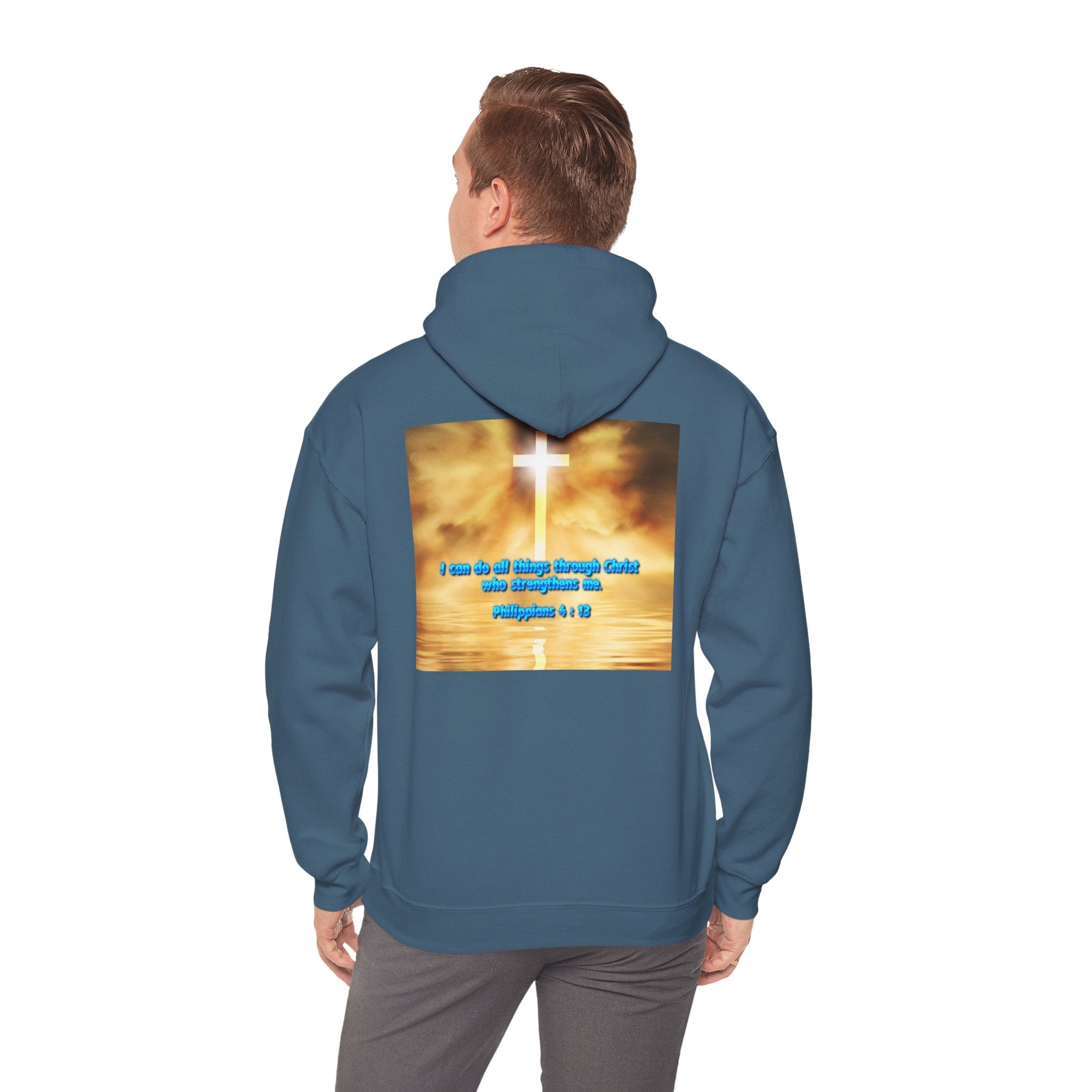 Bible Verse Unisex Heavy Blend™ Hooded Sweatshirt - Philippians 4 : 13 Printify