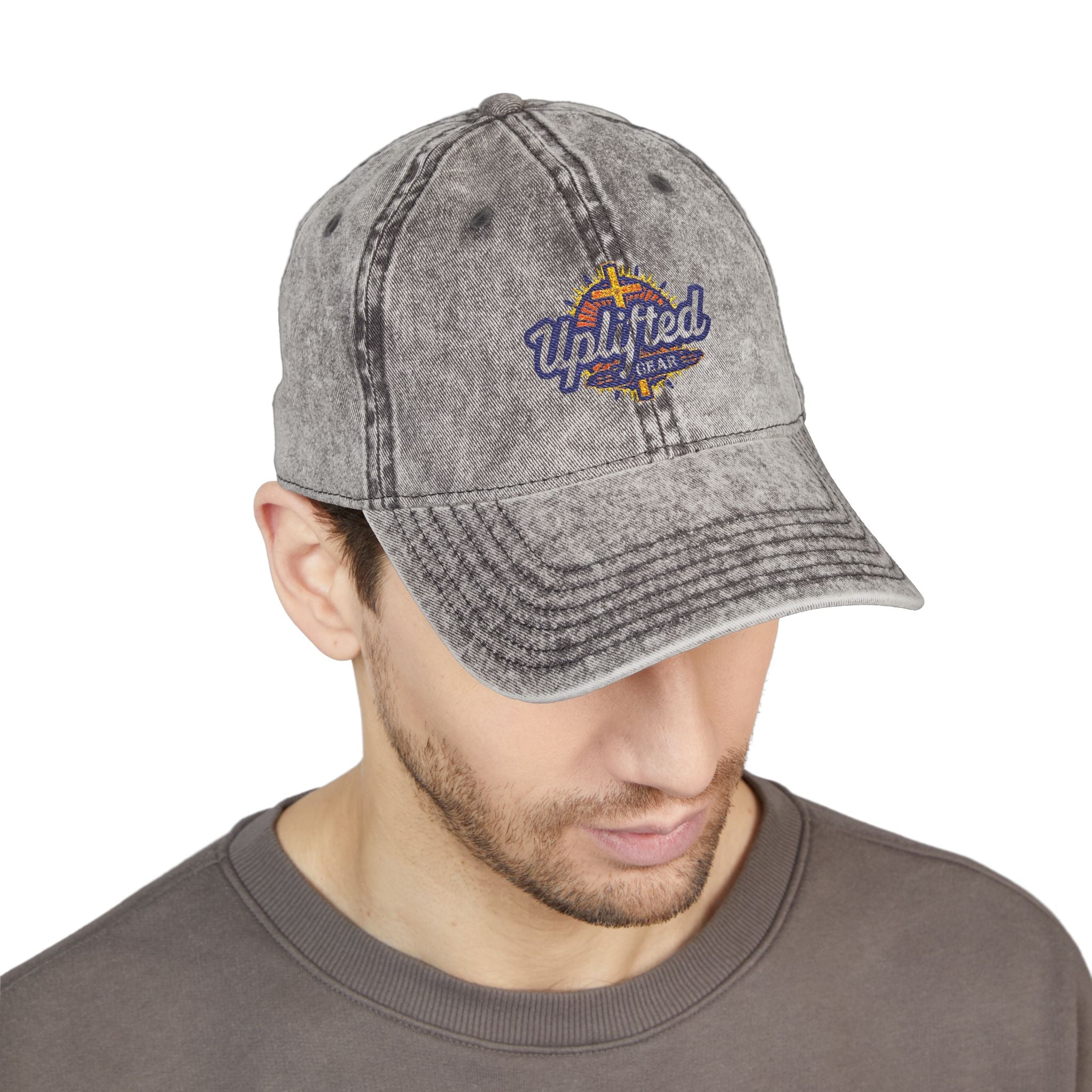 Uplifted Gear Embroidered Christian Hat – Bold Faith Cap for Inspired Living Printify