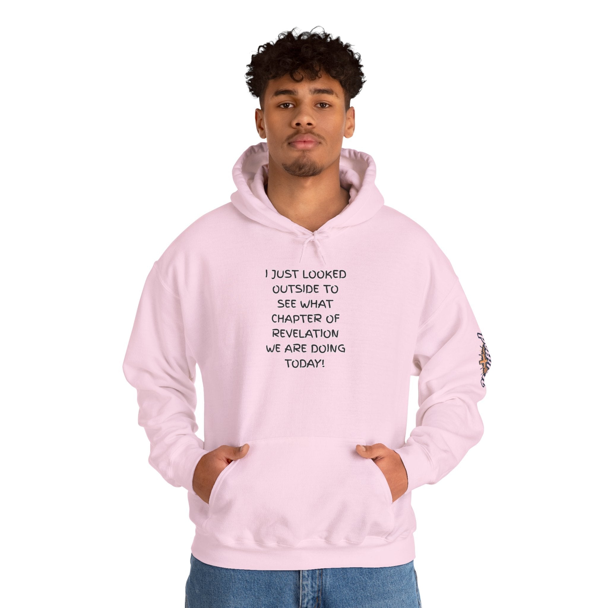 What Chapter of Revelation Hoodie – I Looked Outside My Window Christian Sweatshirt for End Times Humor & Faith Printify