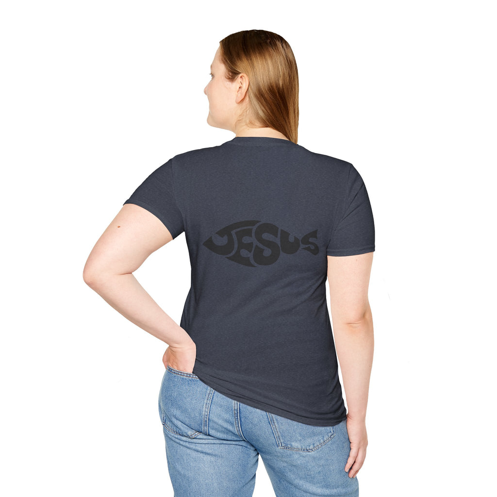 Ichthus Jesus Fish T-shirt - Jesus Word Art - Christian Faith Symbol T-shirt