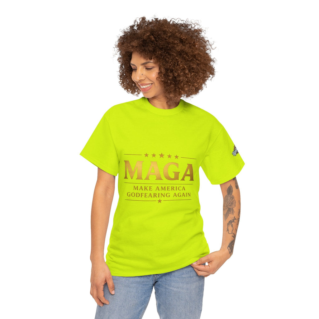 MAGA Gold Letter T-Shirt — "Make America Great Again" Printify