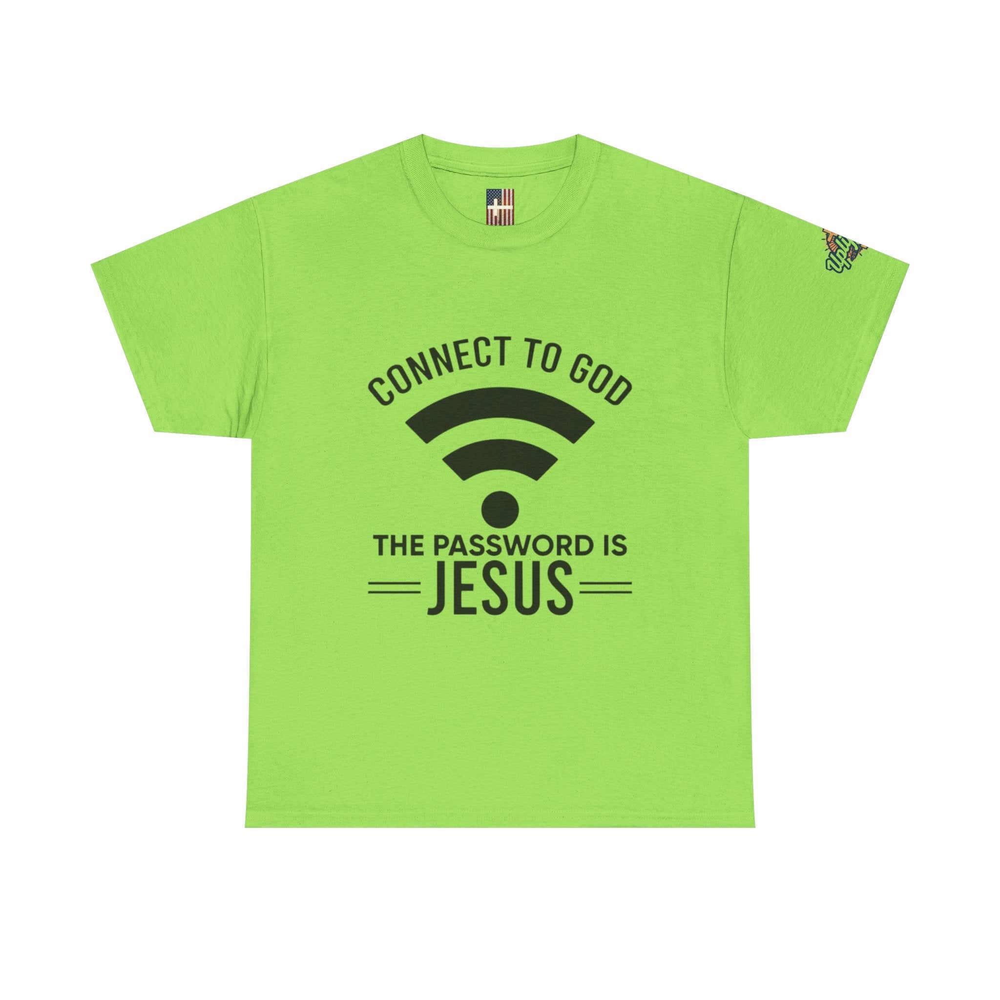 Connect to God T-shirt - WIFI Password is Jesus - Funny Christian Faith T-shirt Printify