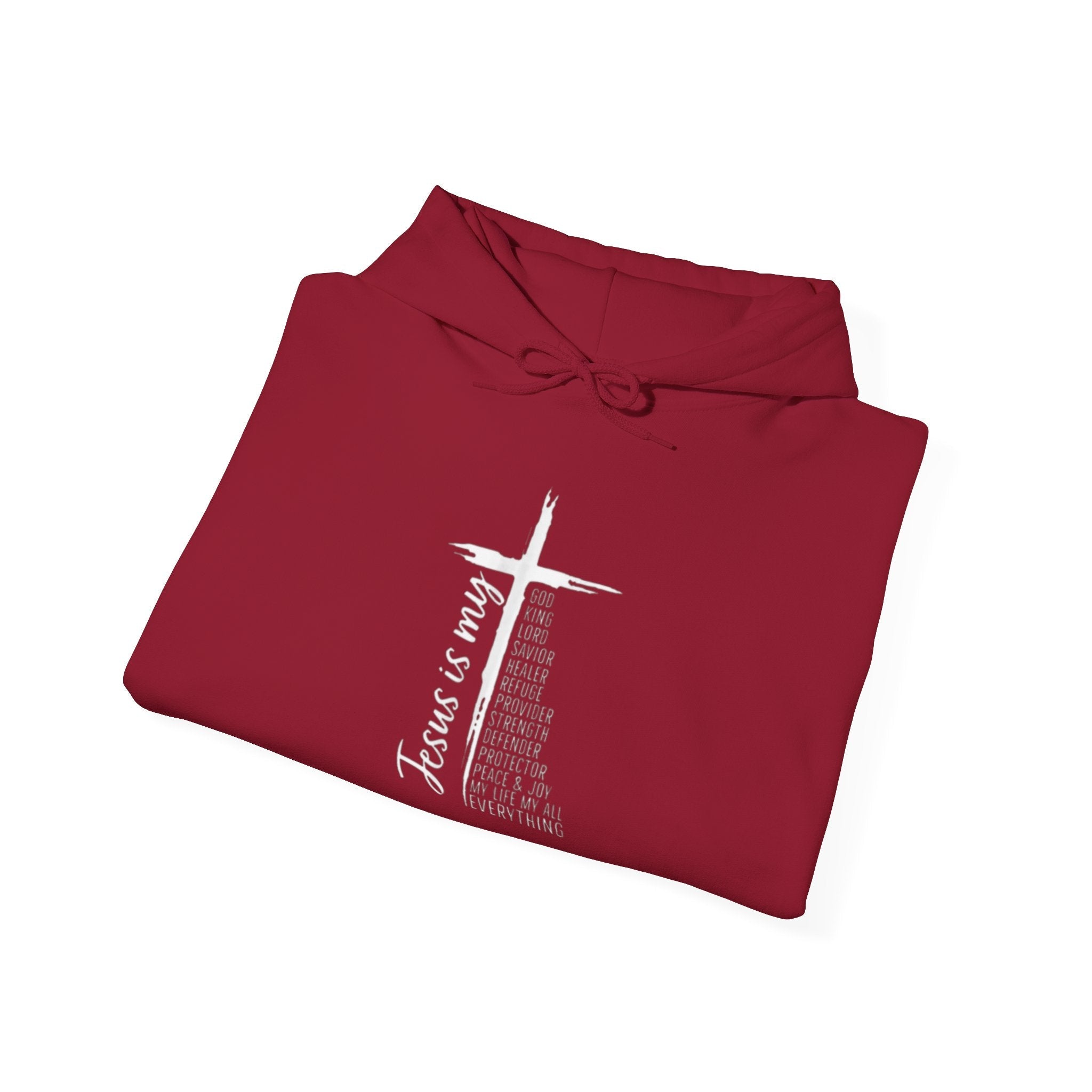 Jesus Is My Everything Hoodie – Cross List God King Lord Savior Christian Sweatshirt for Total Surrender Faith Printify