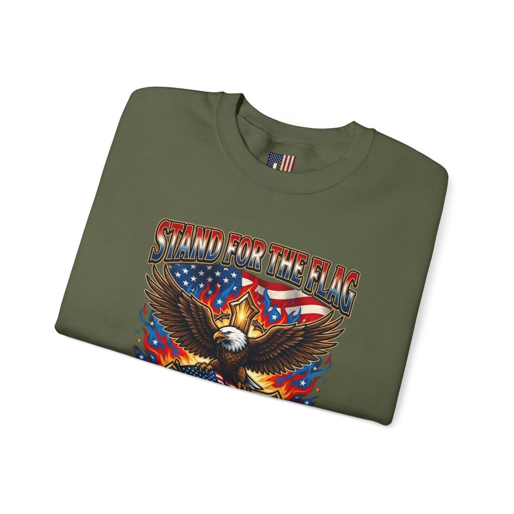 Stand for the Flag Kneel for the Cross Sweatshirt | Patriotic Eagle Sweatshirt Printify