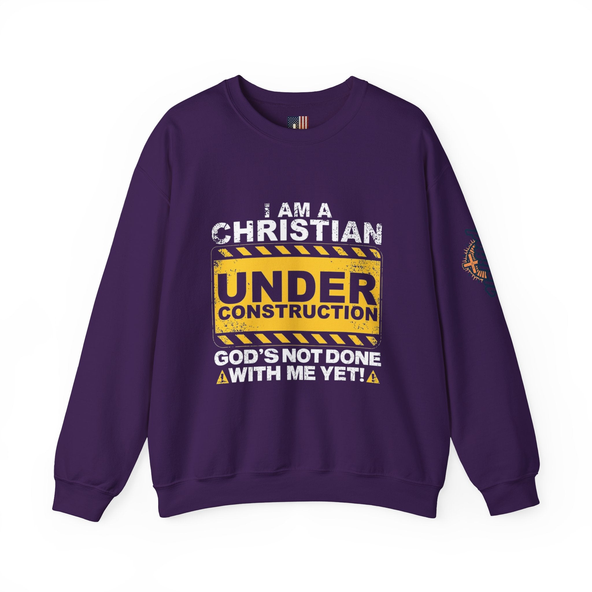 Christian Under Construction Sweatshirt | God Is Not Done With Me Yet Sweatshirt Printify