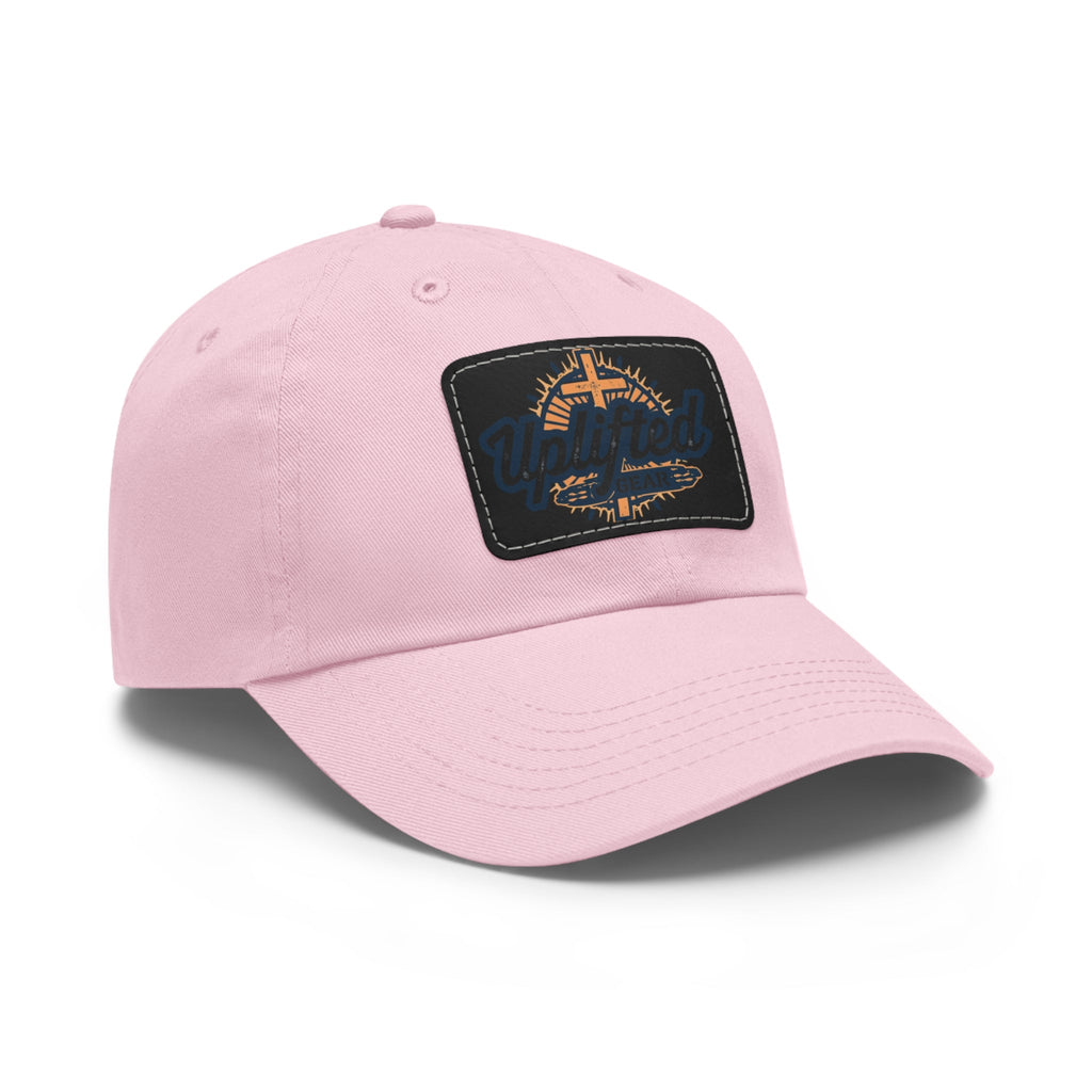 Uplifted Gear Leather Patch Dad Hat — Vintage Aviation Logo Cap Printify