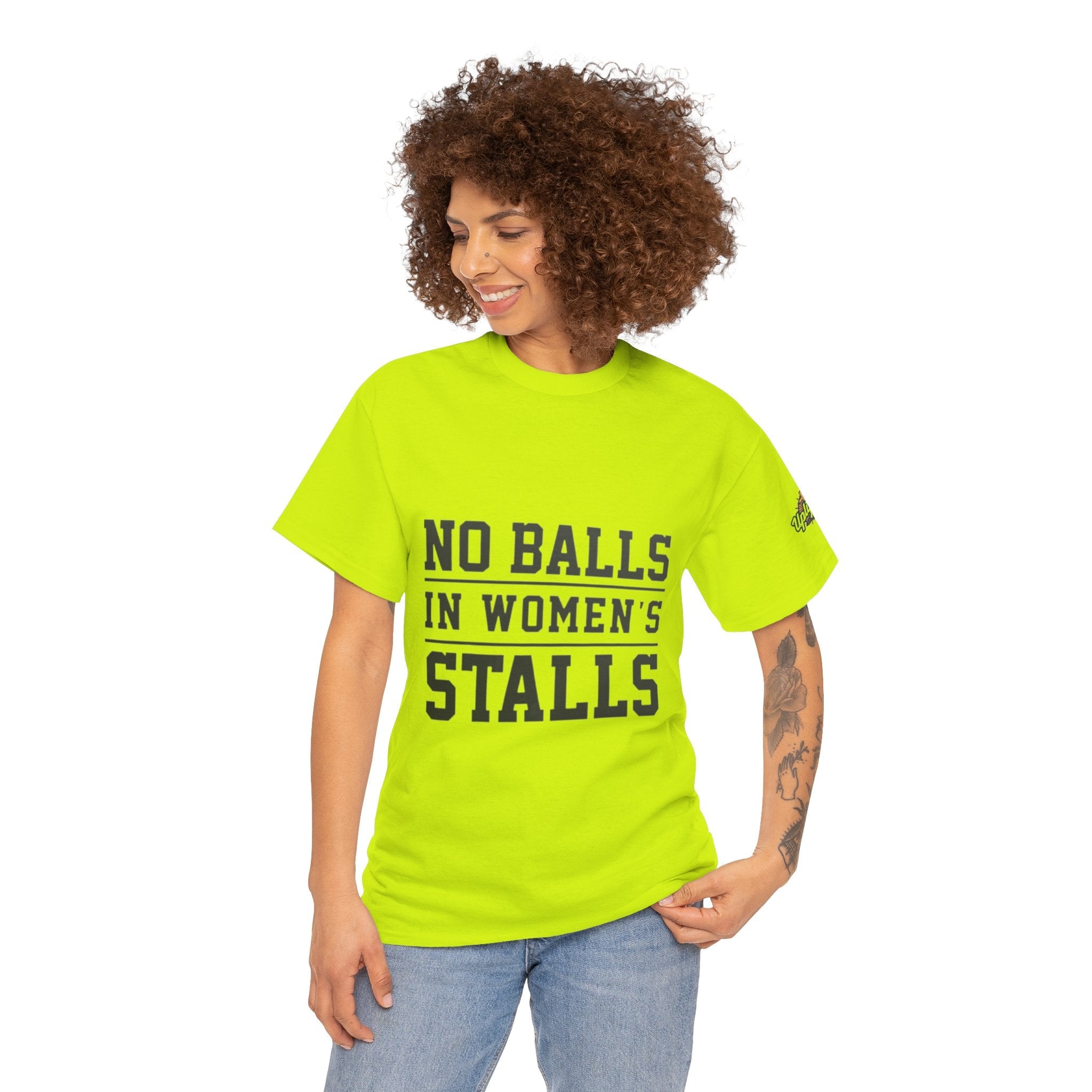 No Balls in Women's Stalls Retro Protest T-Shirt Printify