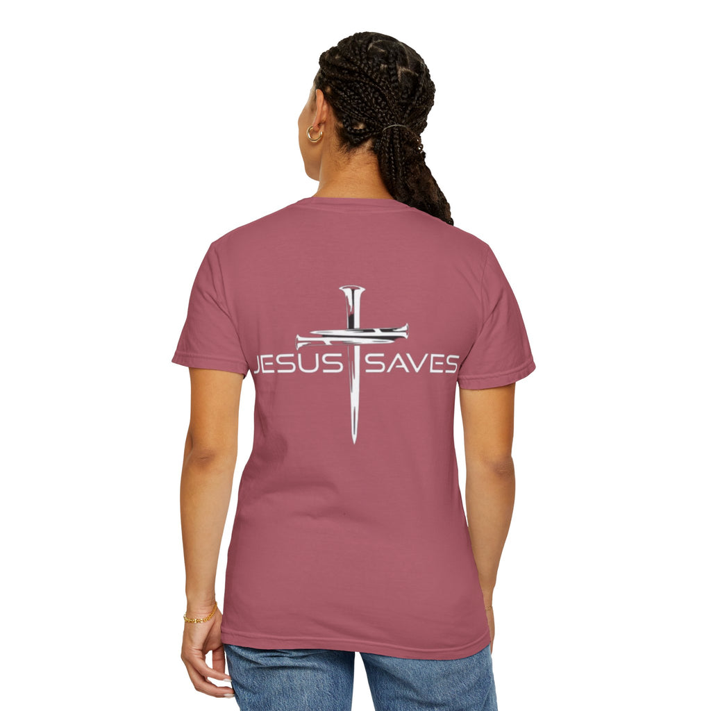 Jesus Saves T-shirt – 3 Nails Crucifix Cross Christian T-shirt for Redemption Faith & Bold Salvation