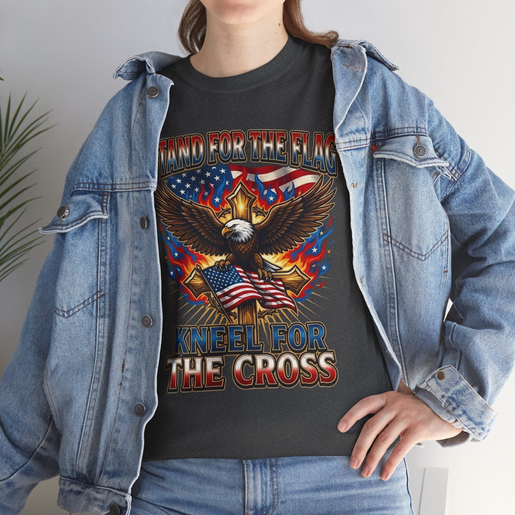 Stand for the Flag Kneel for the Cross T-shirt | Patriotic Eagle T-shirt Printify