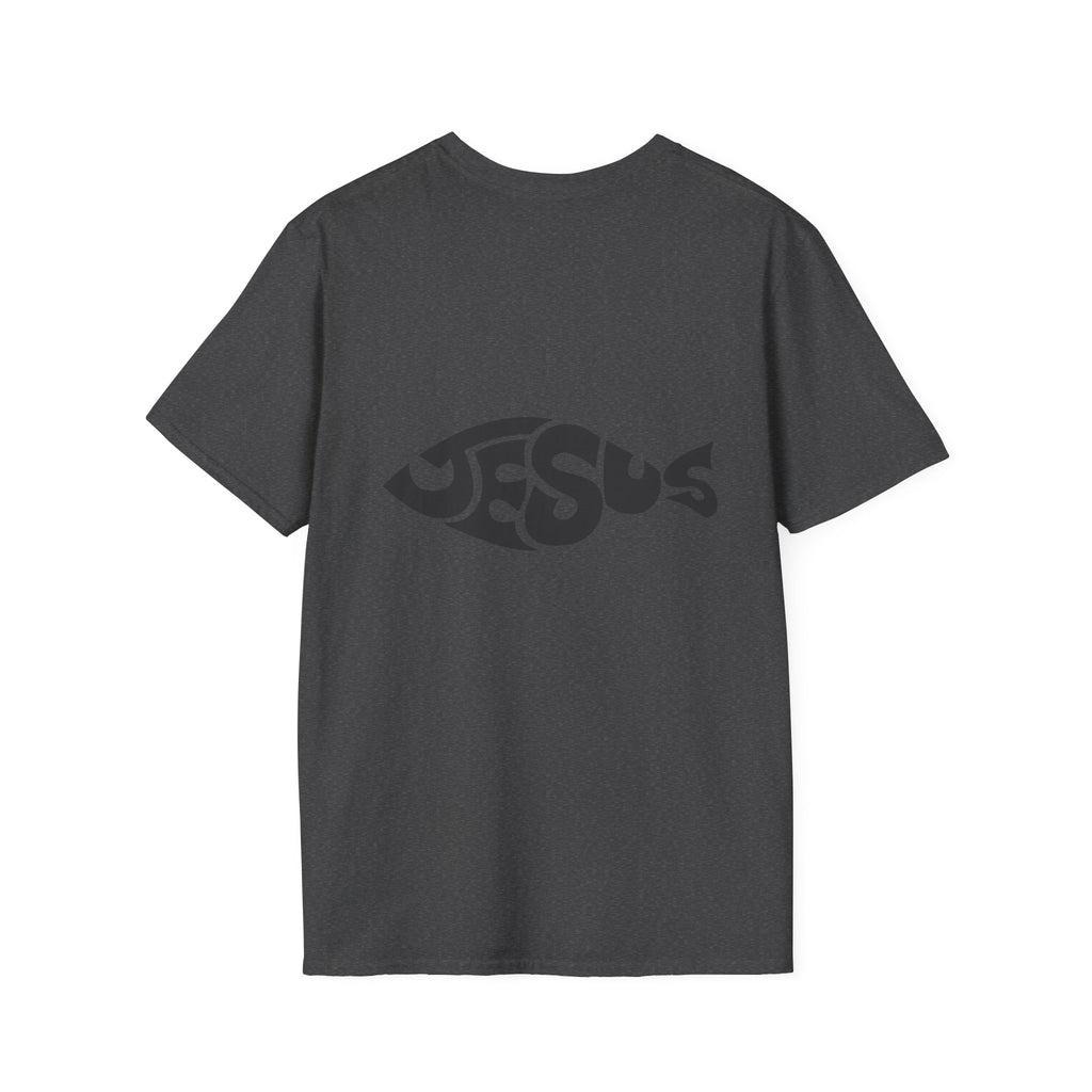 Ichthus Jesus Fish T-shirt - Jesus Word Art - Christian Faith Symbol T-shirt