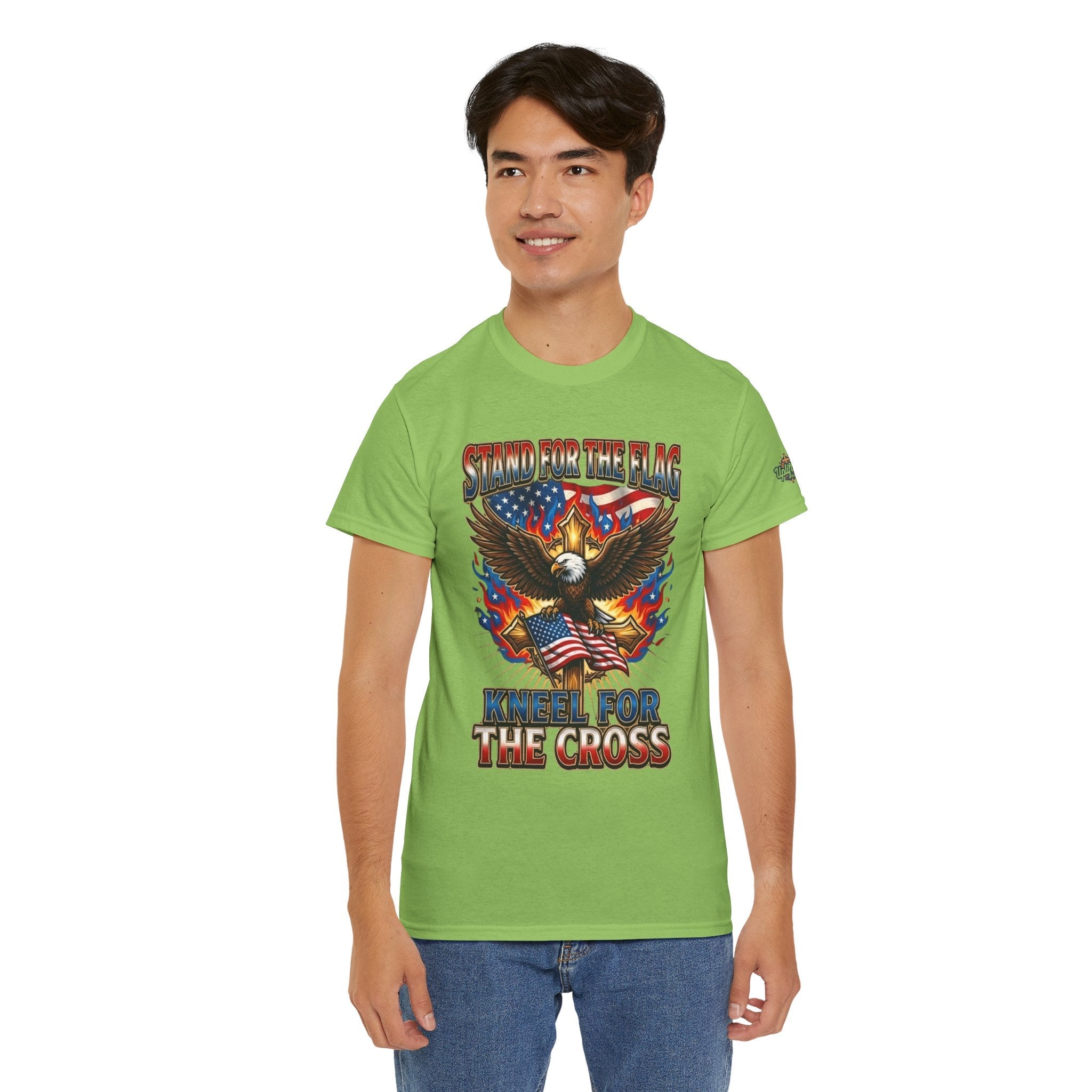 Stand for the Flag Kneel for the Cross T-shirt | Patriotic Eagle T-shirt Printify