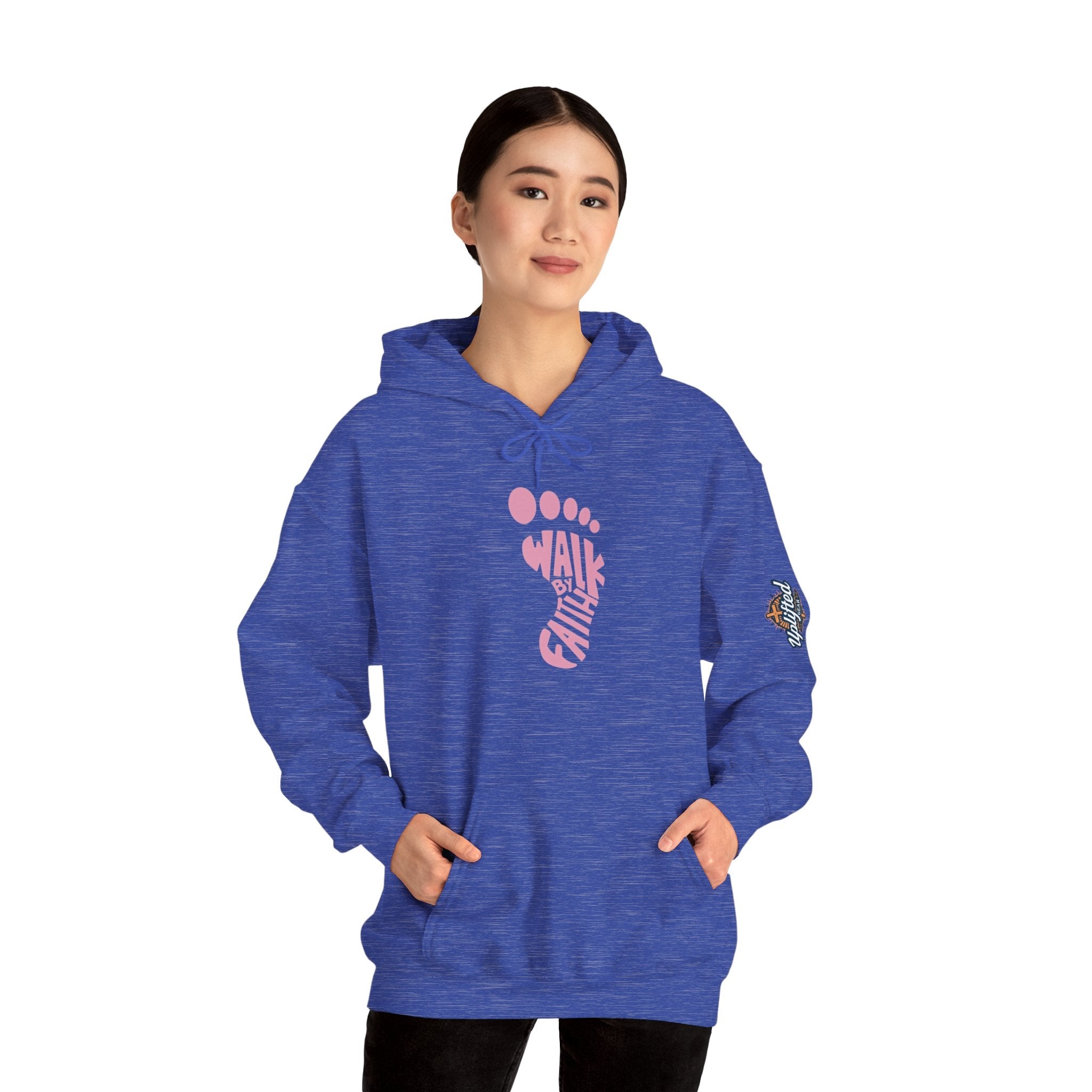 Walk By Faith Footprint Hoodie Printify