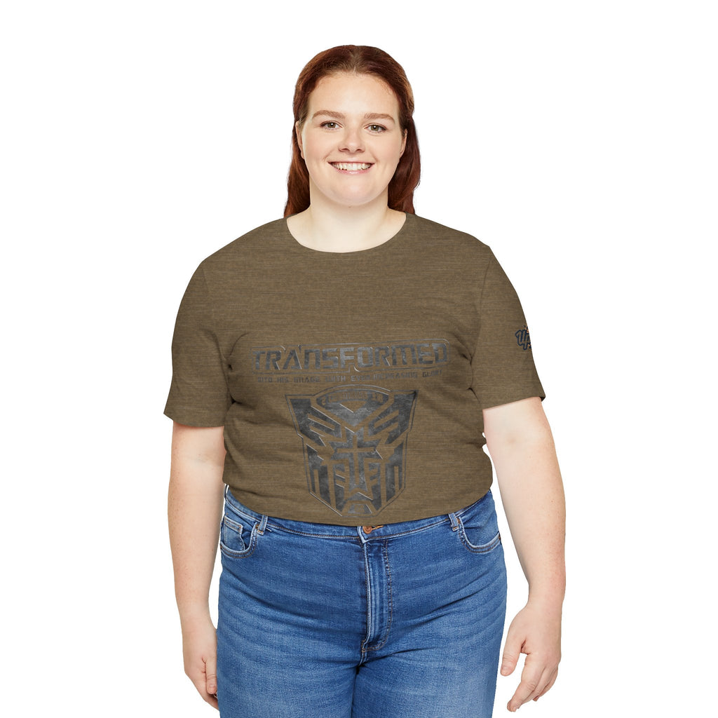 Transformer Logo Christian T-shirt | 2 Corinthians 3:18 Bible Verse T-shirt Printify