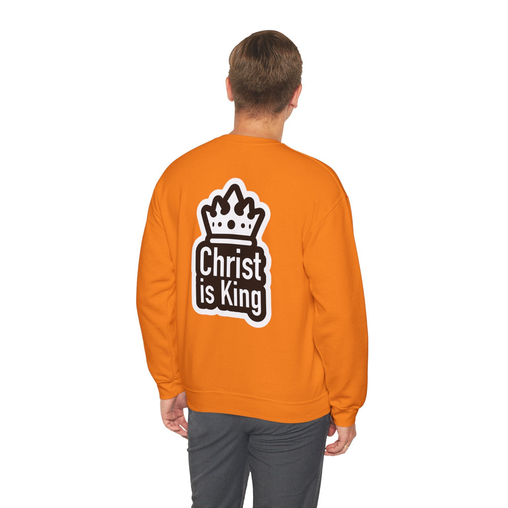 Christ is King Sweatshirt – Bold Crown & Cross Christian Hoodie for Unshakable Faith Printify