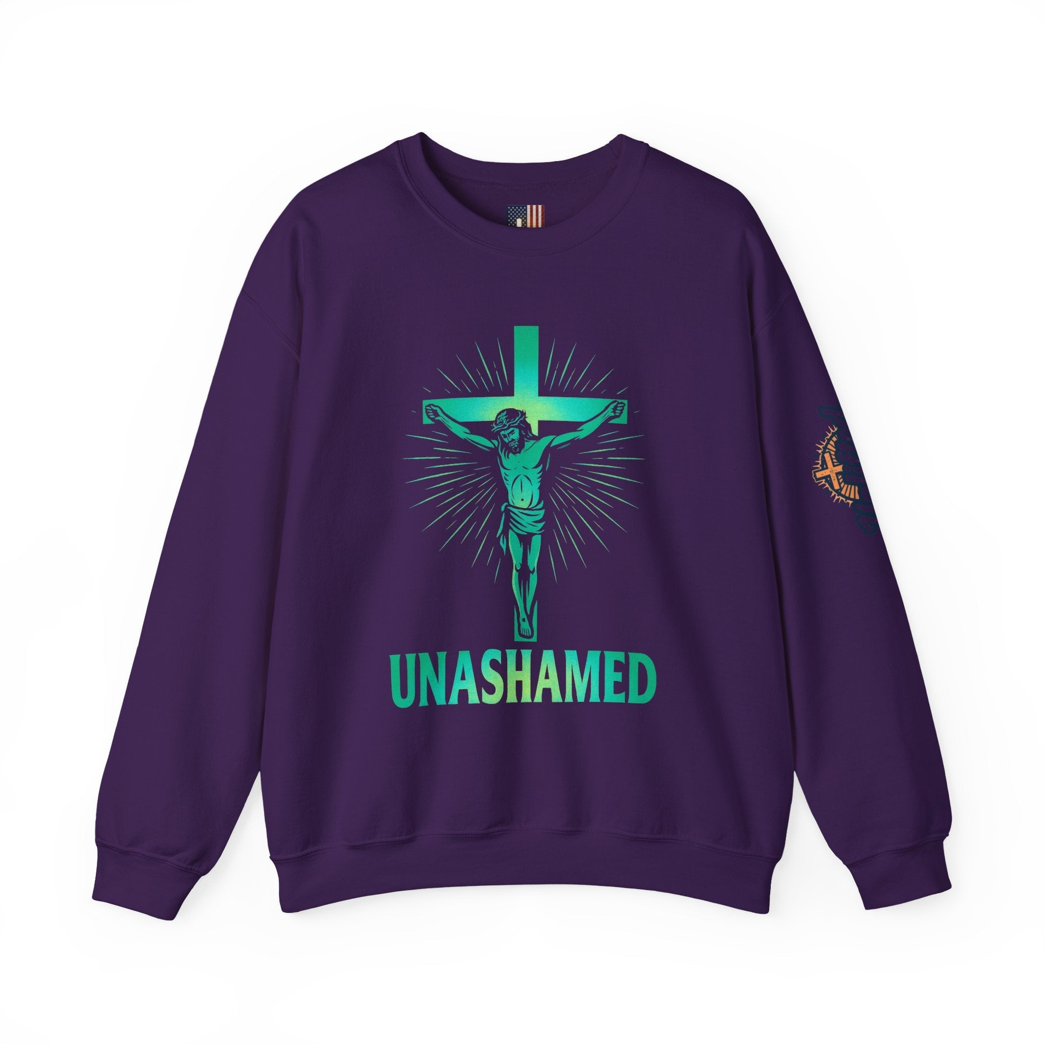 Unashamed Sweatshirt – Romans 1:16 Crucifixion Christian Sweatshirt for Bold Unwavering Faith Printify