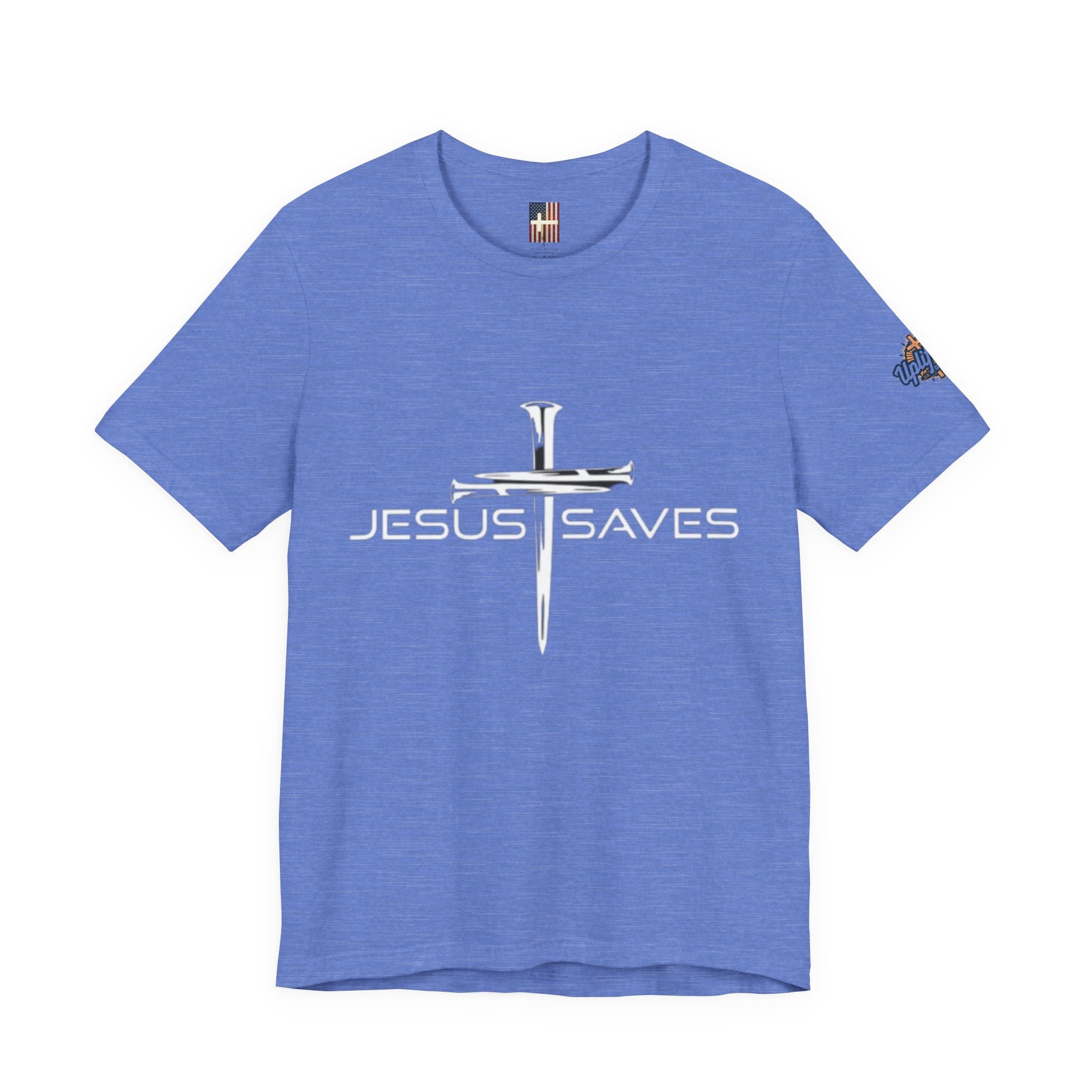 Jesus Saves T-shirt – 3 Nails Crucifix Cross Christian T-shirt for Redemption Faith & Bold Salvation Printify