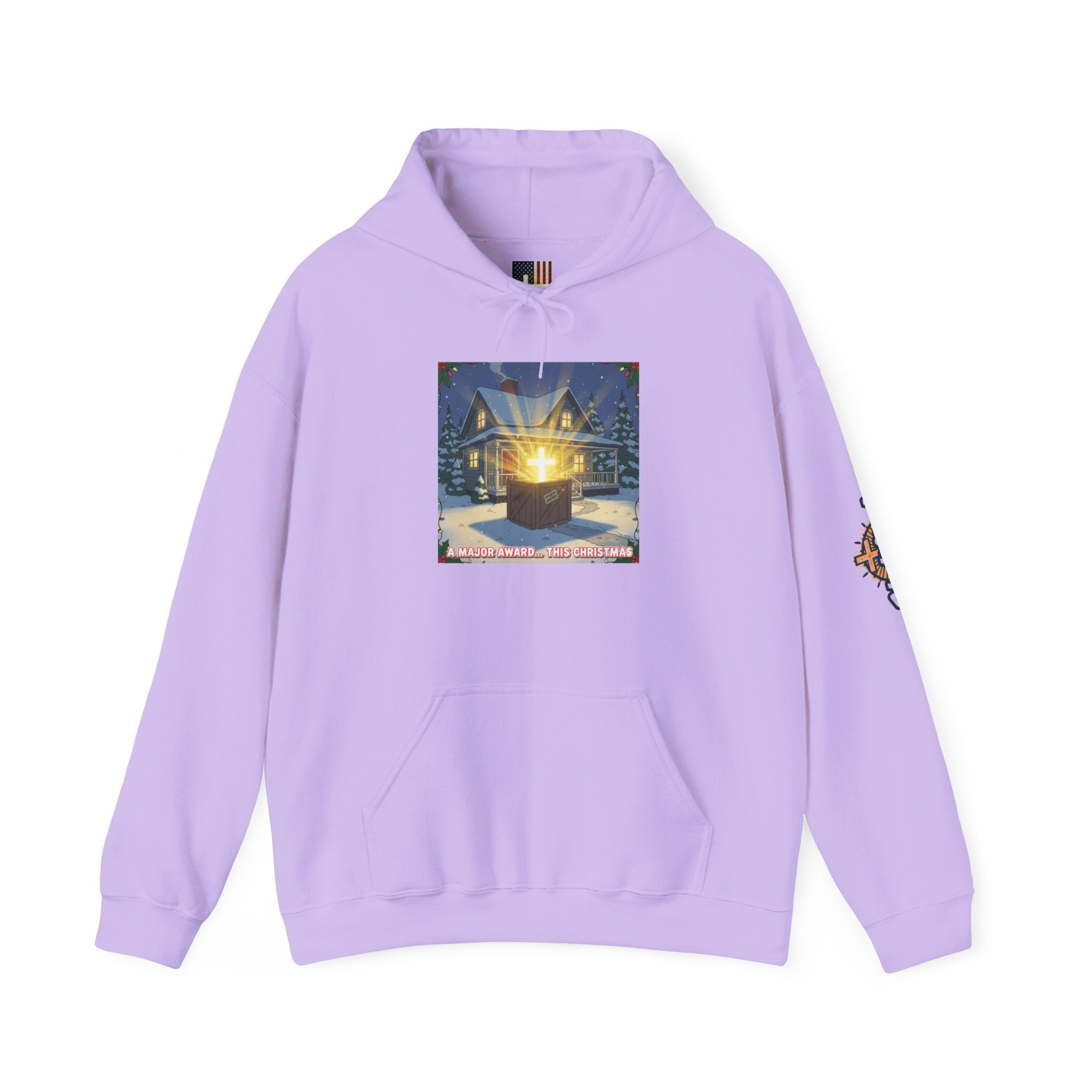 A Major Award This Christmas Hoodie – Fragile Leg Lamp Parody Cross Unboxing Christian Sweatshirt for Hilarious Faith & Holiday Glow Printify