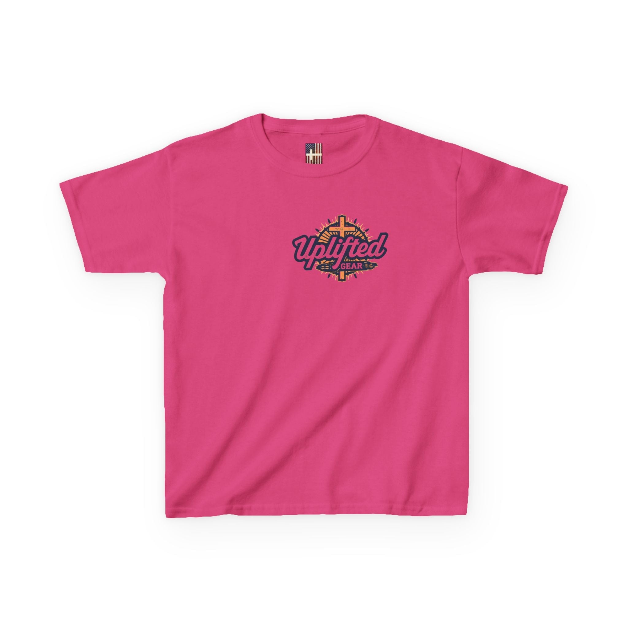 ✨ Chosen. Loved. Redeemed. – Elegant Christian Kids T-Shirt | Gold Foil Faith Tee | Subtle Cross & Heart Design | Inspirational Bible Verse Apparel by Uplifted Gear Printify