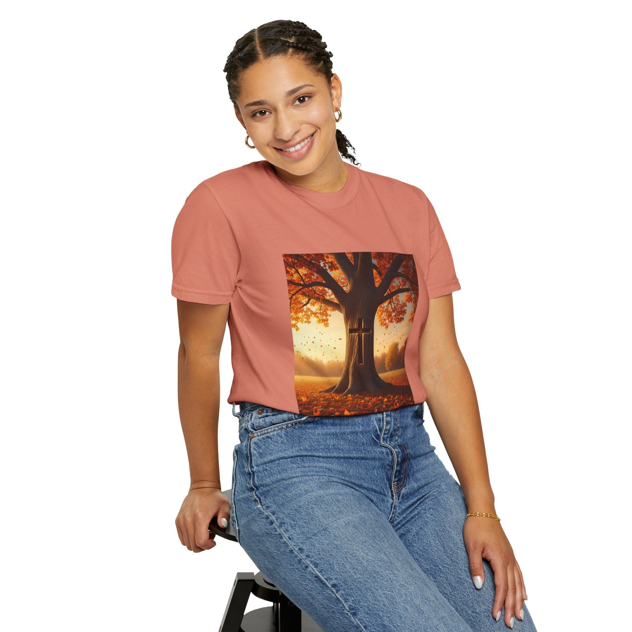 Trust in the Lord T-Shirt – Autumn Tree Christian Tee with Proverbs 3:5 Printify
