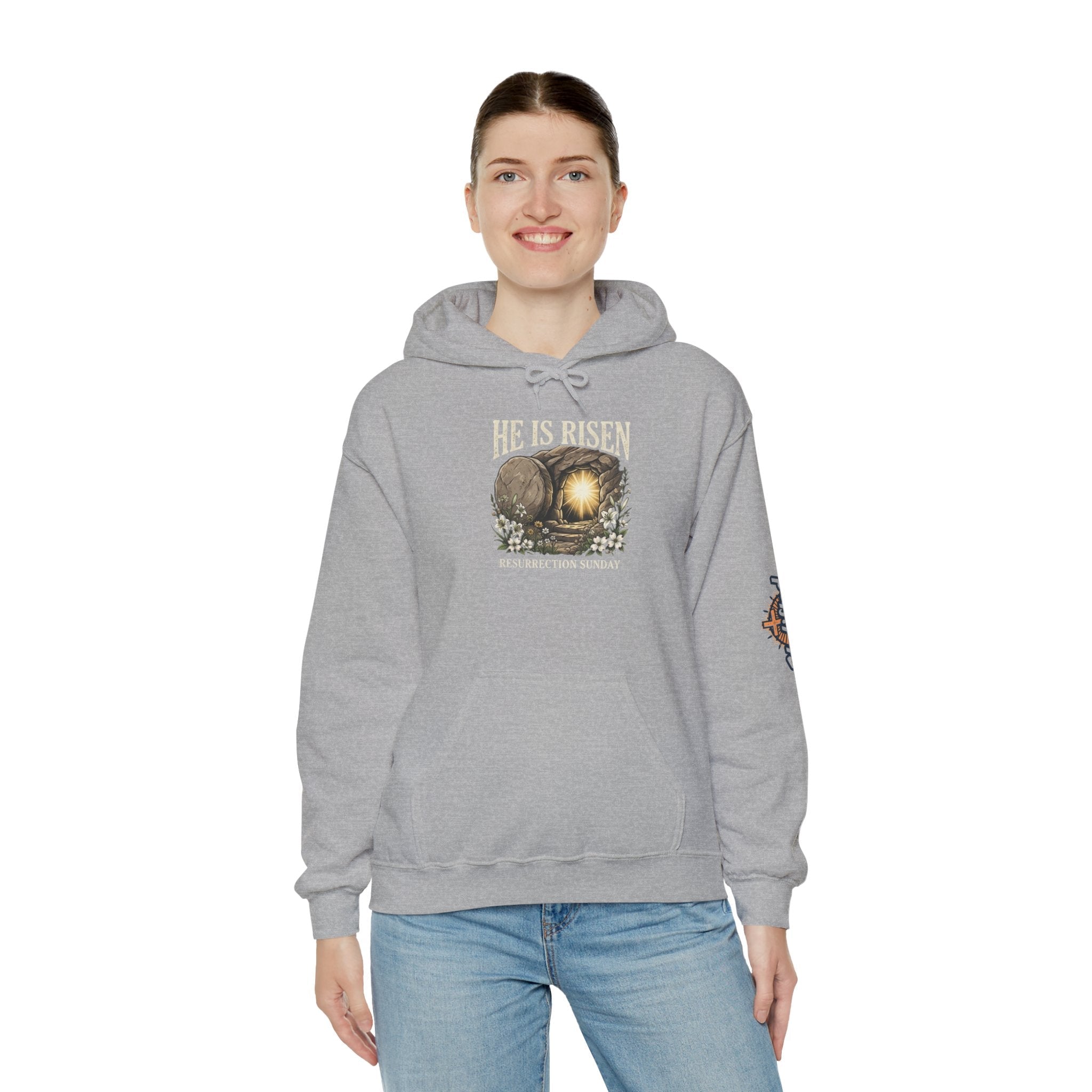 He Is Risen Hoodie — Jesus Christ Resurrection Easter Hoodie Printify