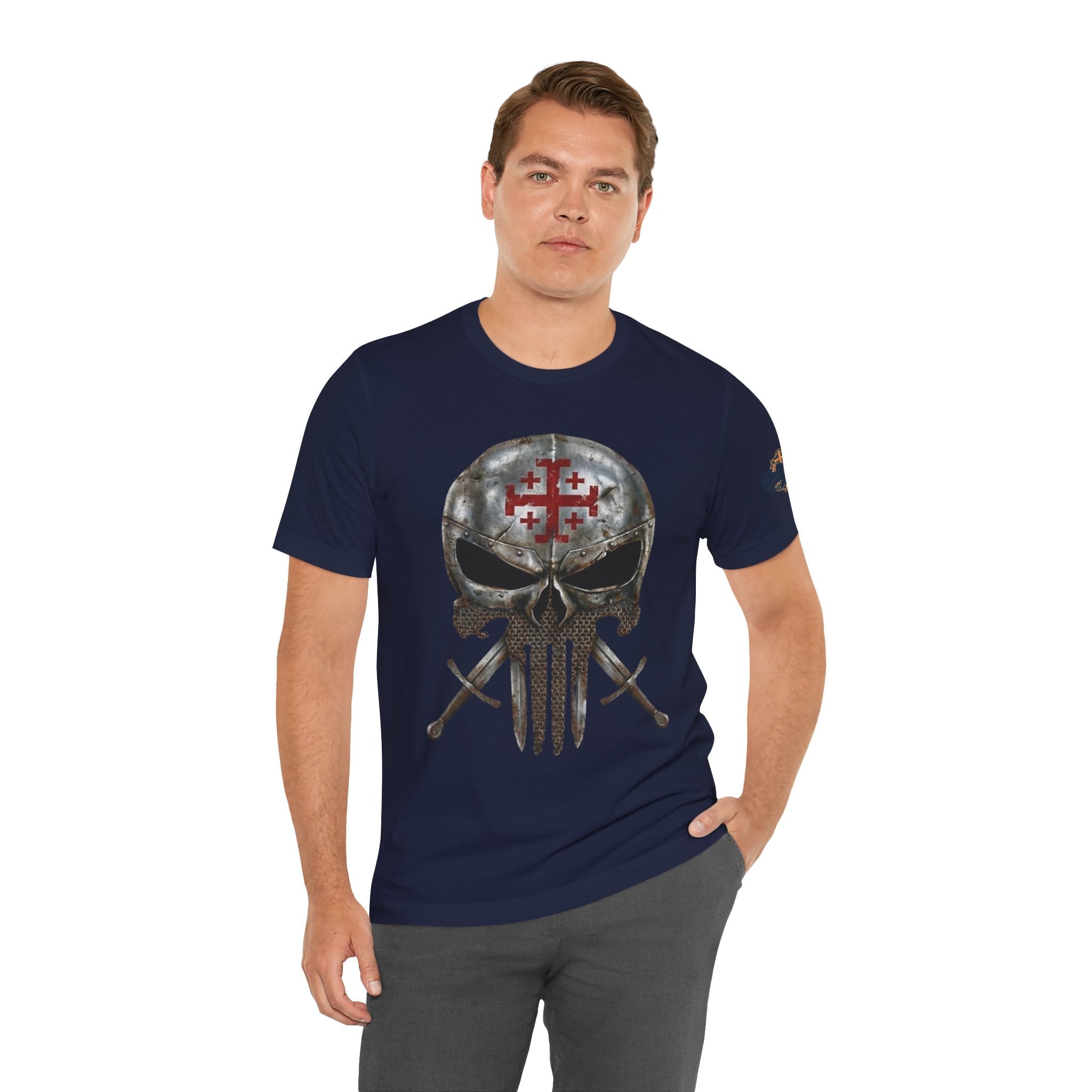 Crusader Knight Christian Skull T-shirt - Warrior Armor of God T-shirt Printify
