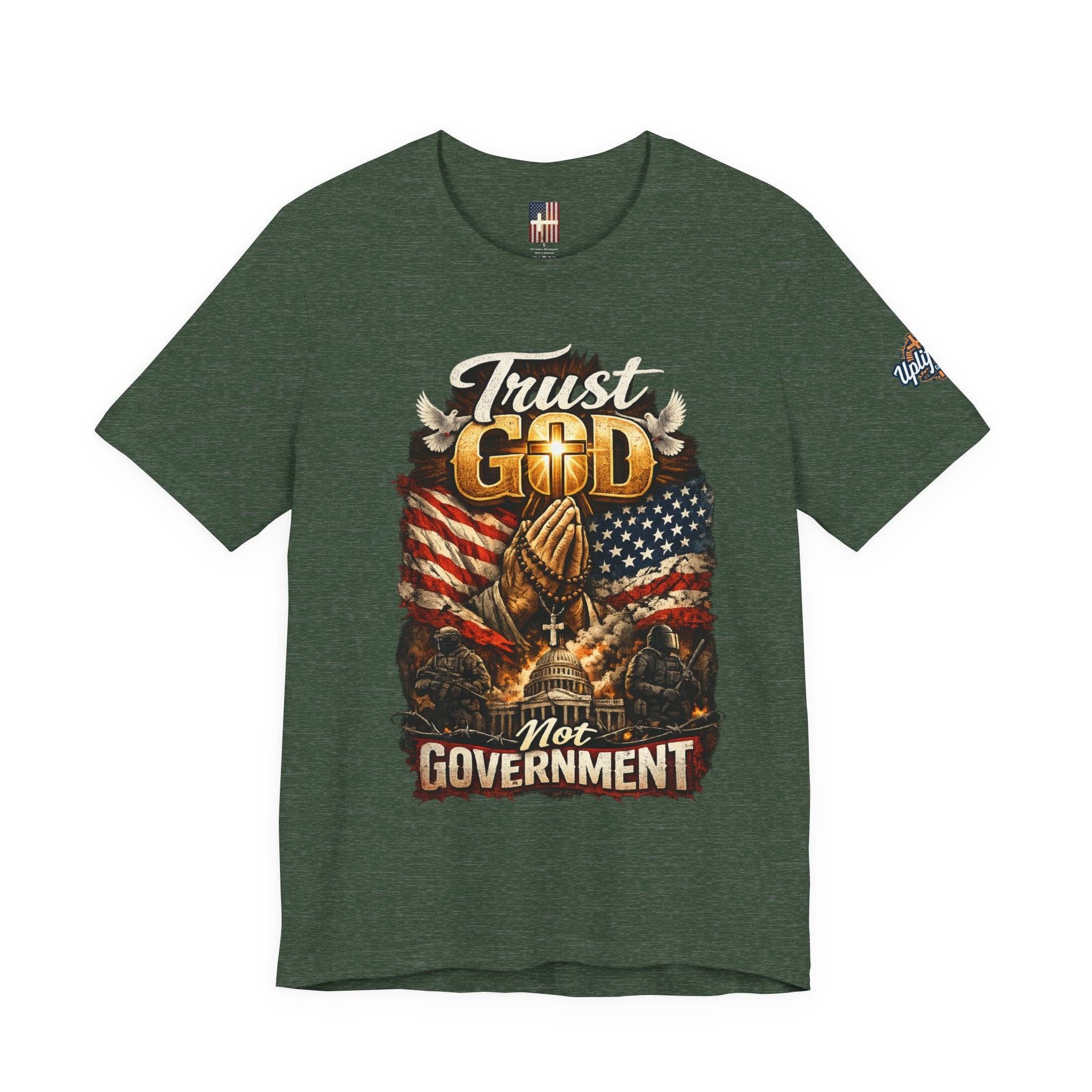 Trust God Not Government T-Shirt — Vintage Patriotic Christian Tee Printify