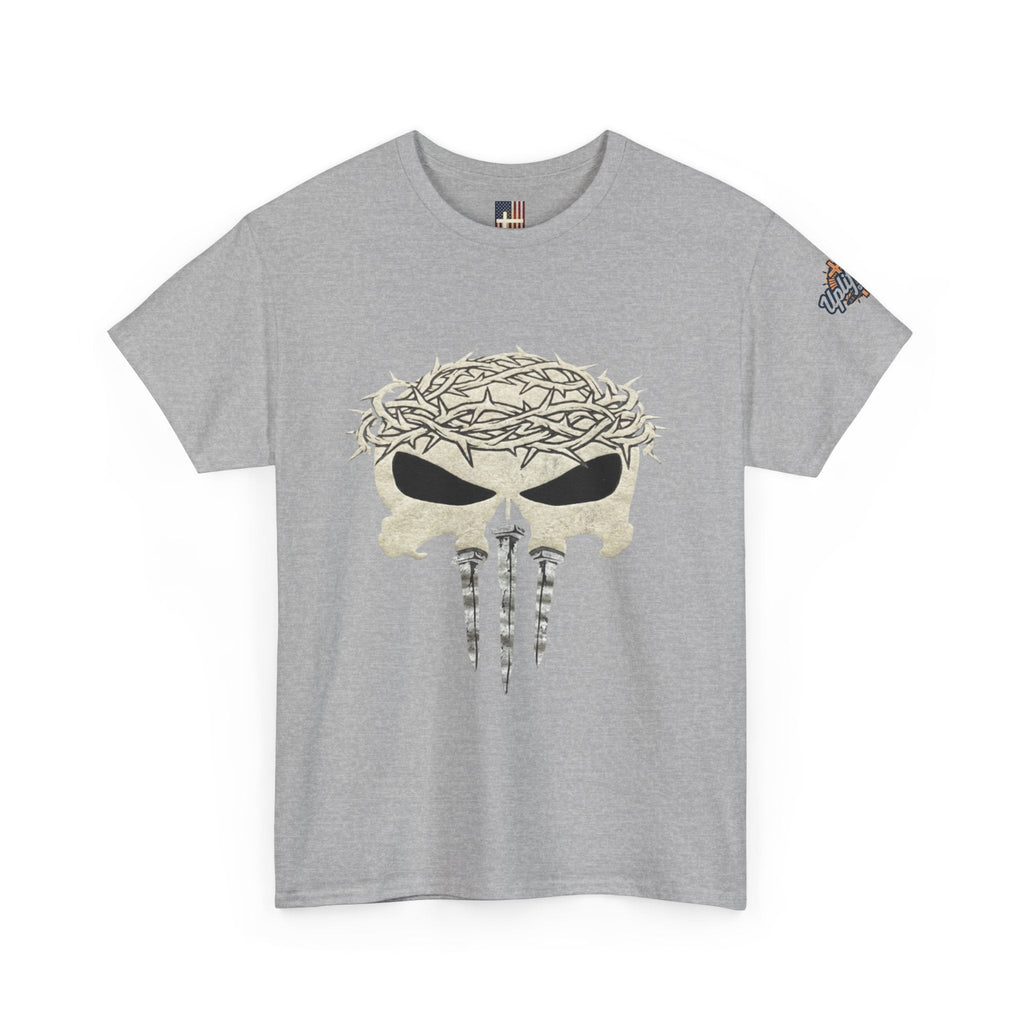 Christian Skull T-shirt - Crown of Thorns & Nails - Warrior Faith T-shirt Printify