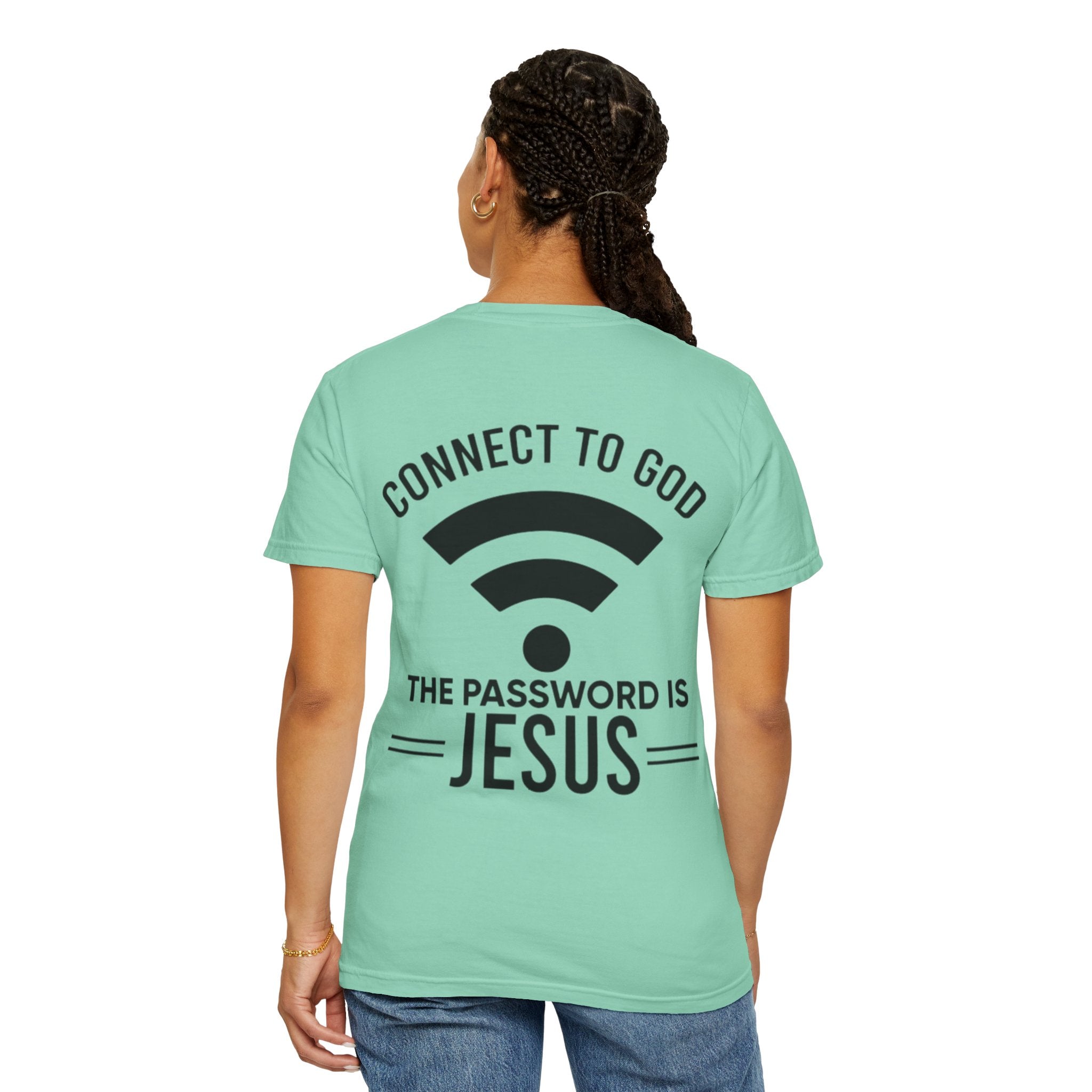 Connect to God T-shirt - WIFI Password is Jesus - Funny Christian Faith T-shirt Printify