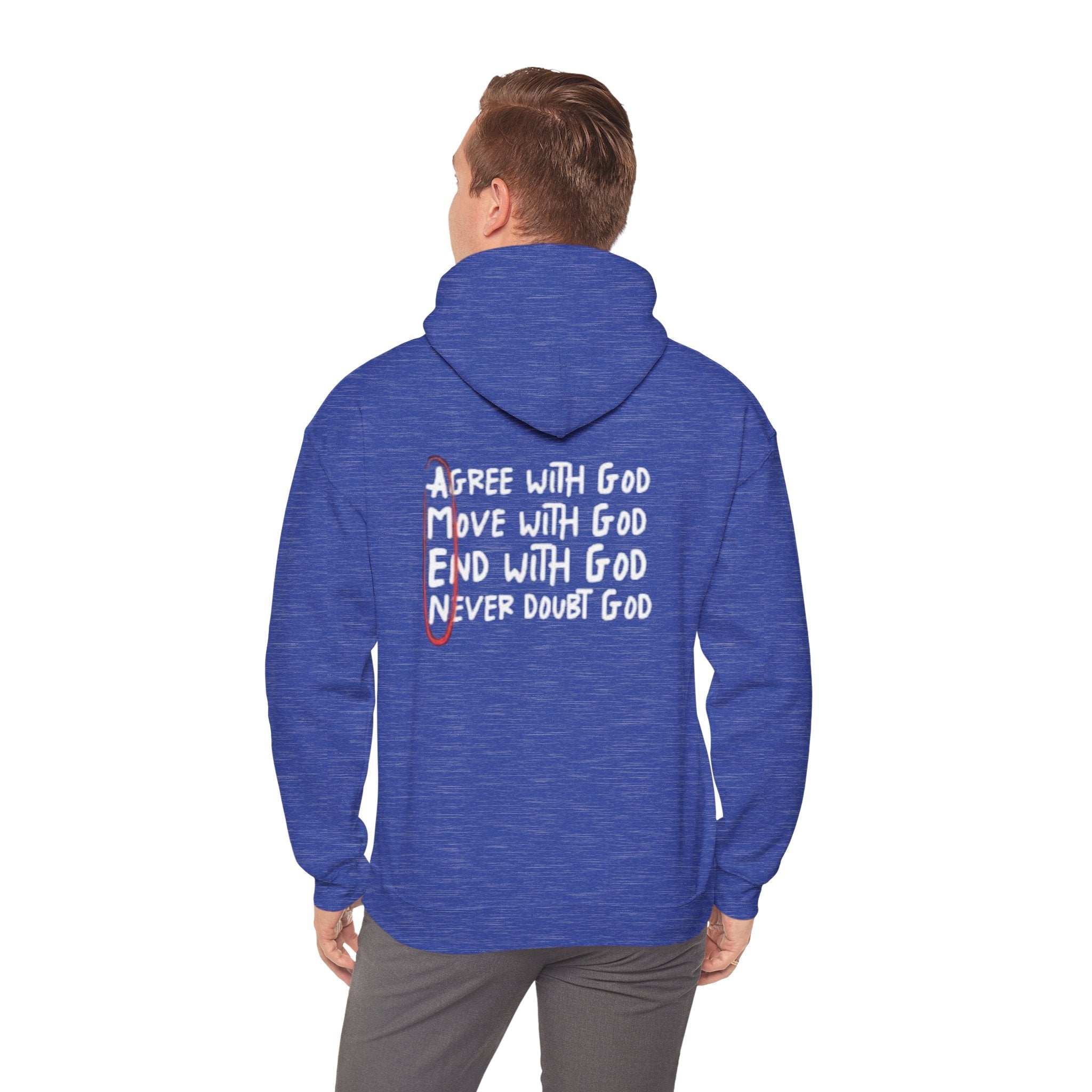 AMEN Acronym Hoodie – Agree with God Move with God End with God Never Doubt God Christian Sweatshirt for Unwavering Faith Printify
