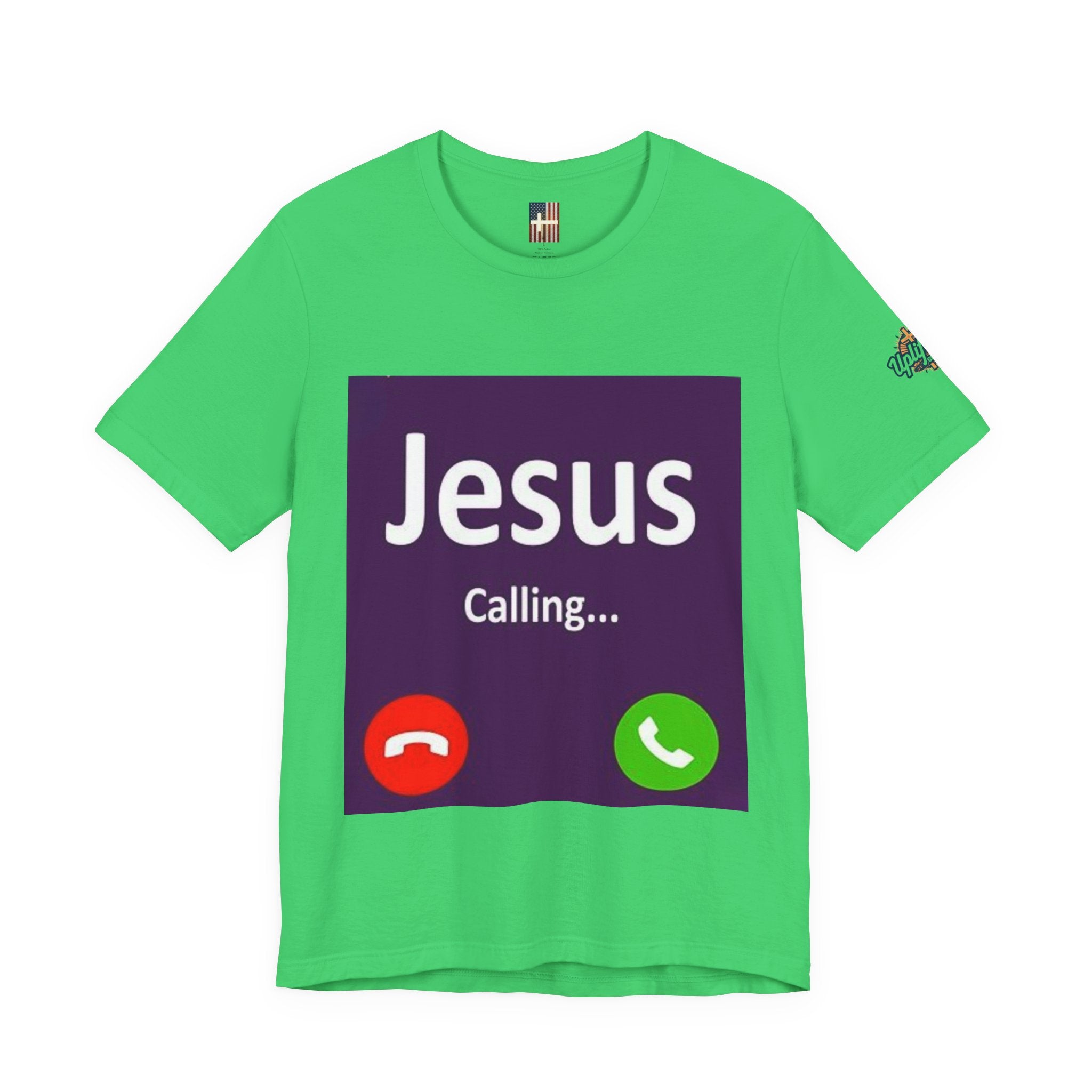 Jesus Calling T-shirt – Funny Cell Phone Screen Christian T-shirt for Divine Connection & Faith Humor Printify